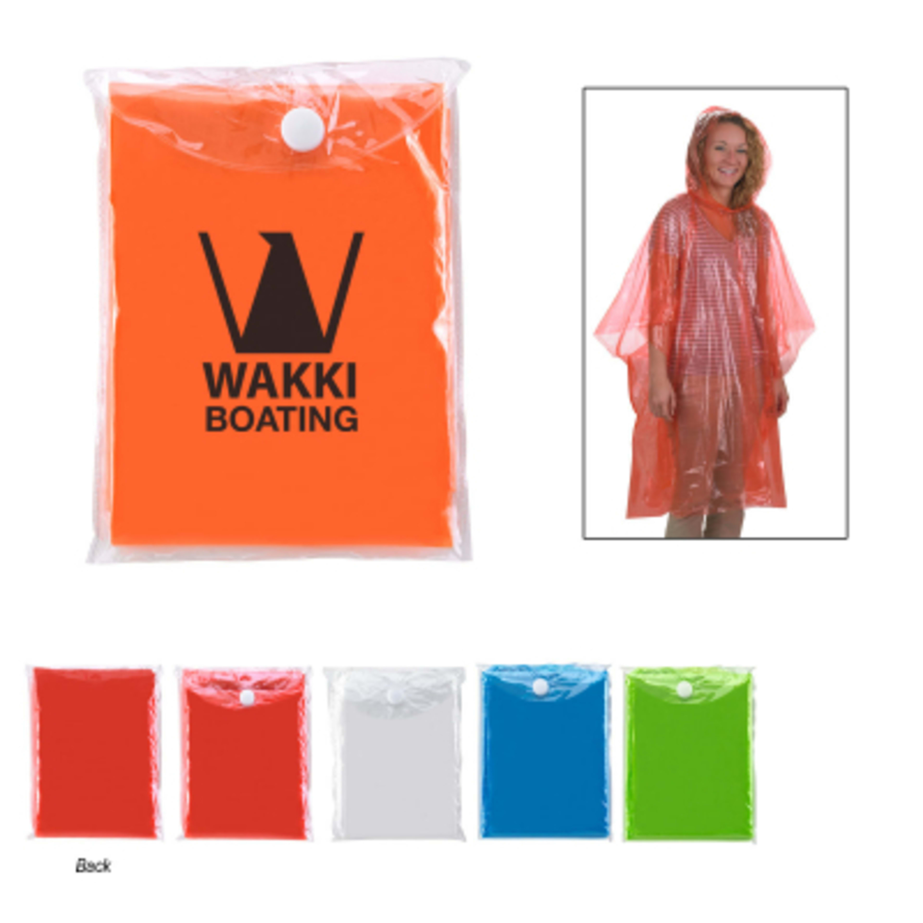 Poncho Disposable Emergency Rain Gear with PVC Pouch - 4 x 5.5 in - Group Shot - product view 3