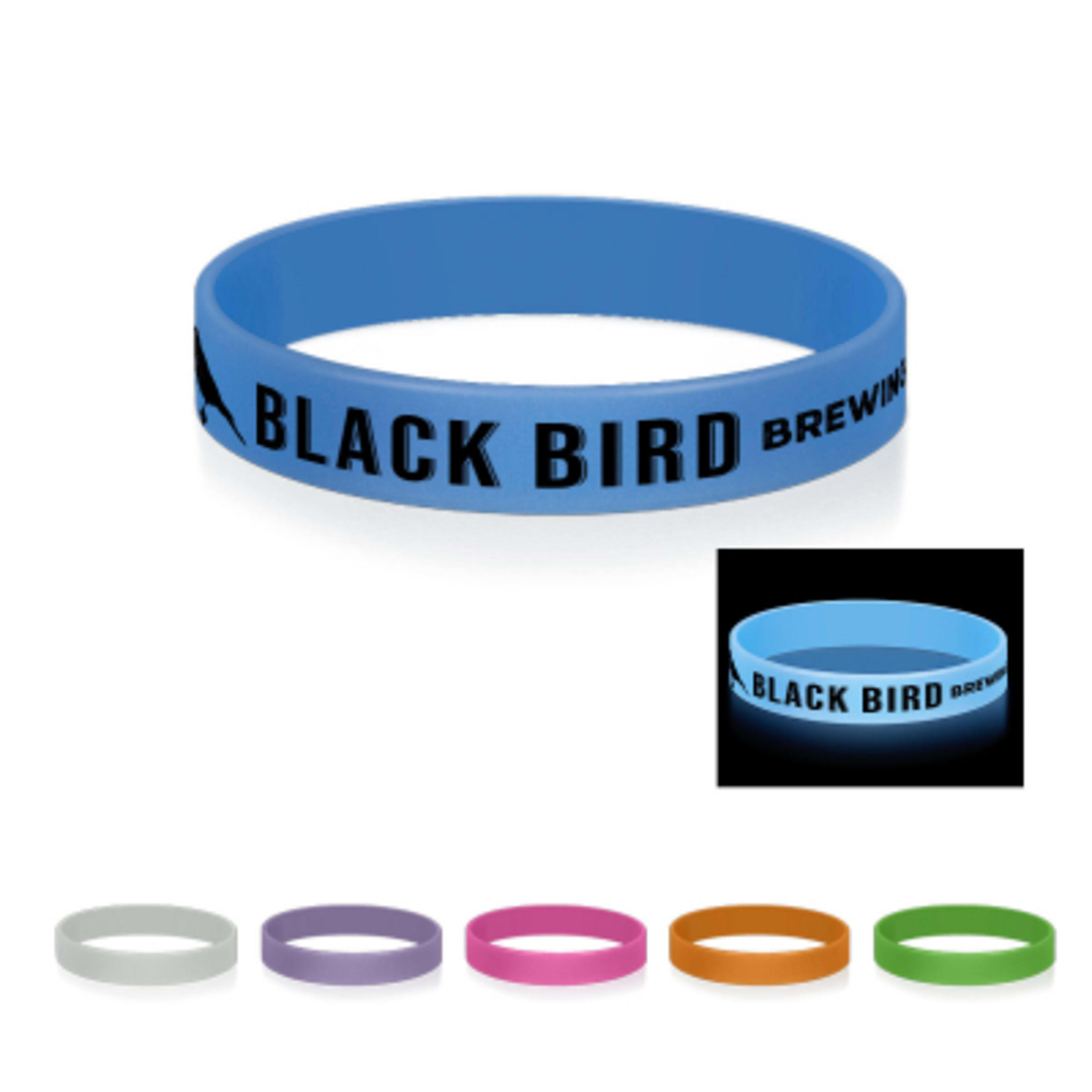 Glow-in-the-Dark Silicone Bracelet - 8 in (One Size) - Group Shot - product view 25