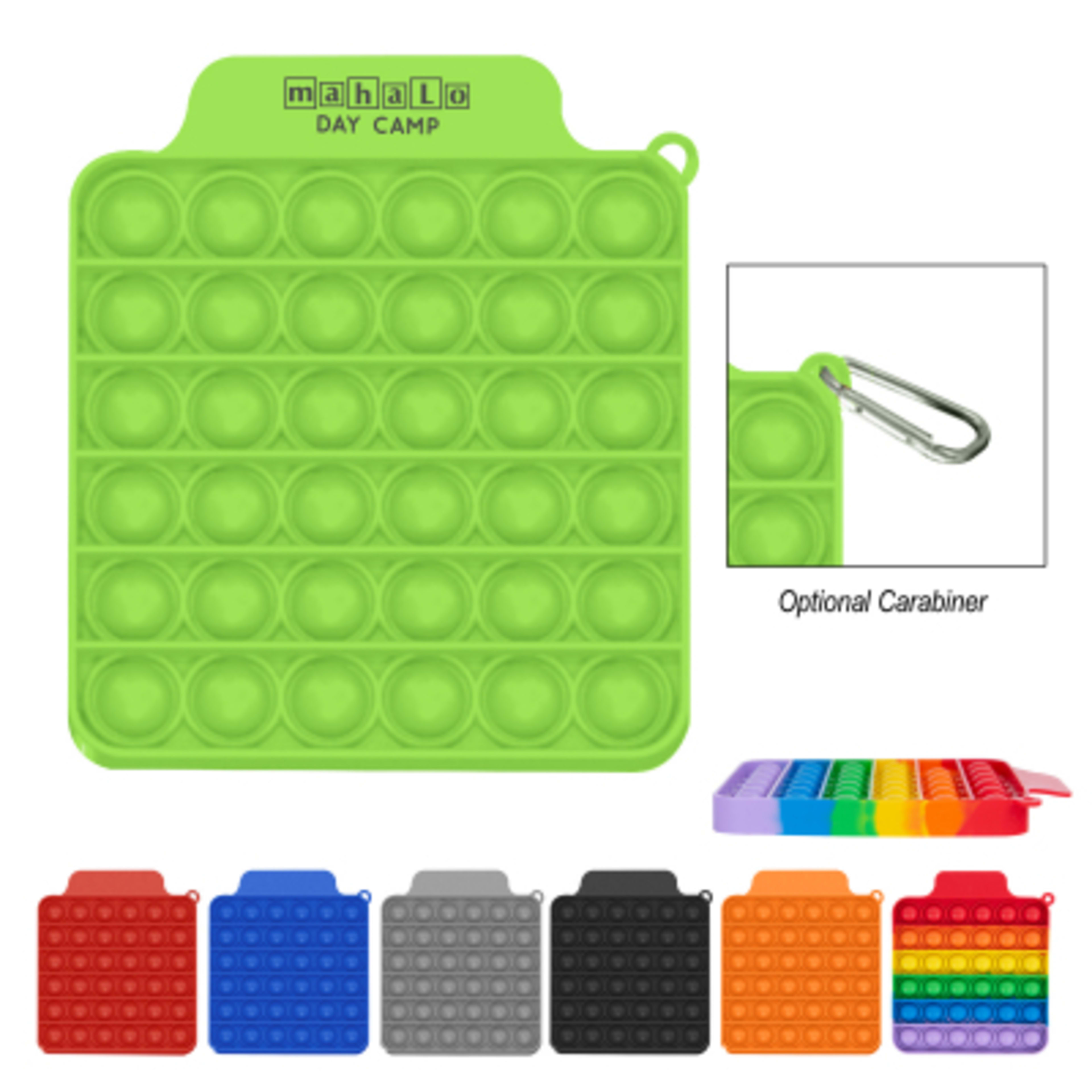 Push Pop Square Silicone Stress Reliever - 5.5 x 4.75 in - Group Shot - product view 2