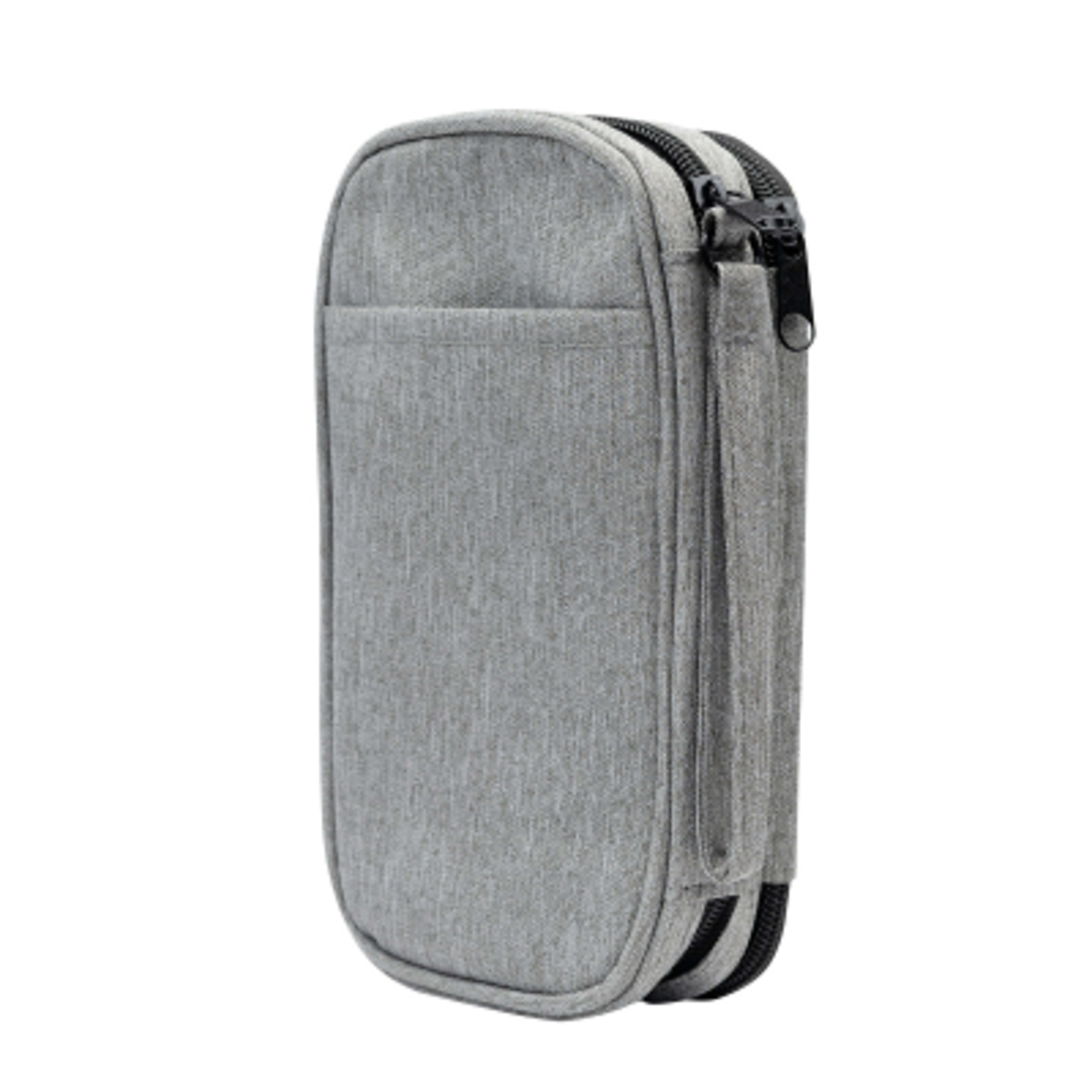 Tech Travel Organizer Recycled Polyester - 7.75 x 4 x 2 in - HEA/Gray - Angle - product view 6