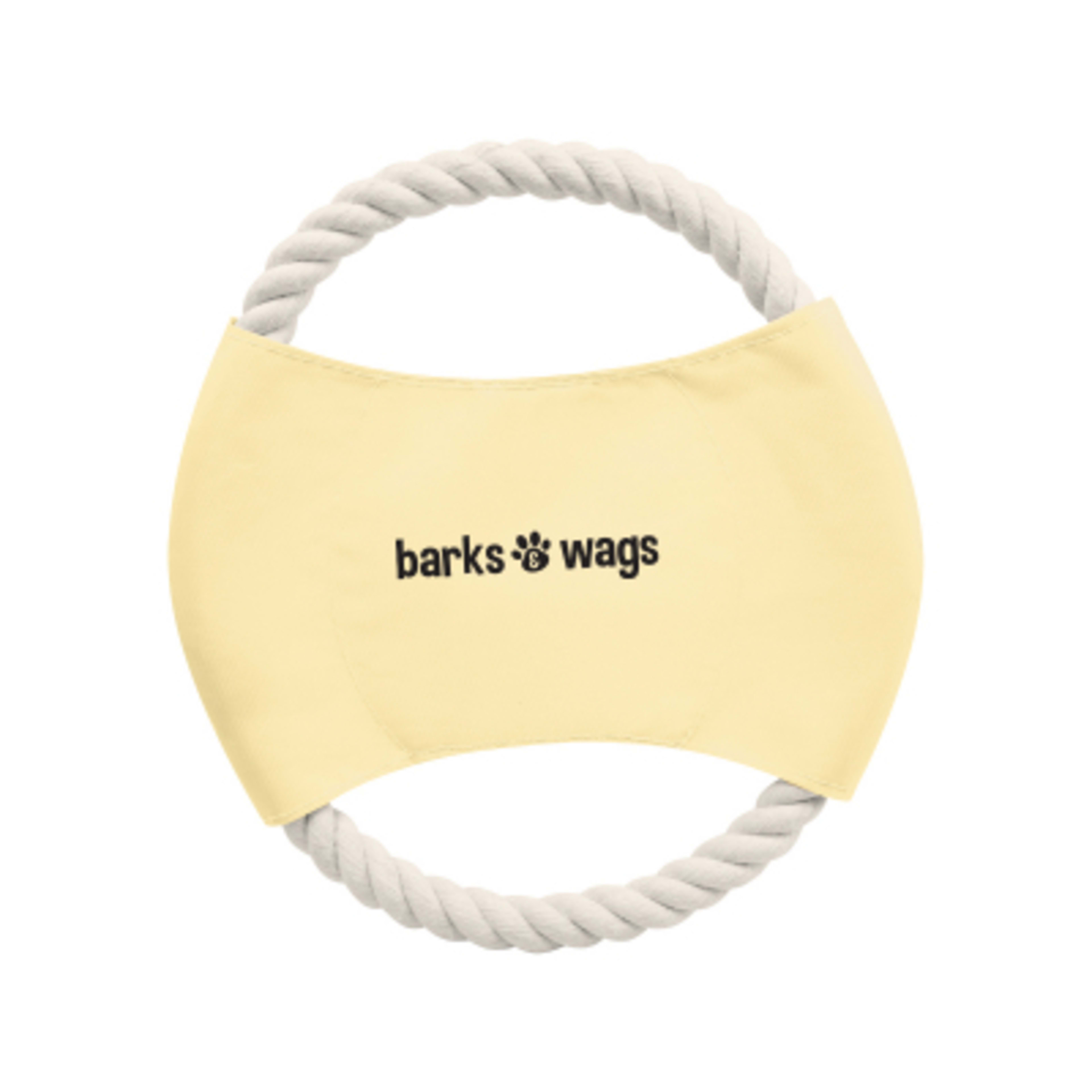 Pet Rope Disc Toy Cotton Polyester - 7 in Diameter - NAT - Silkscreen - promotional product with custom logo