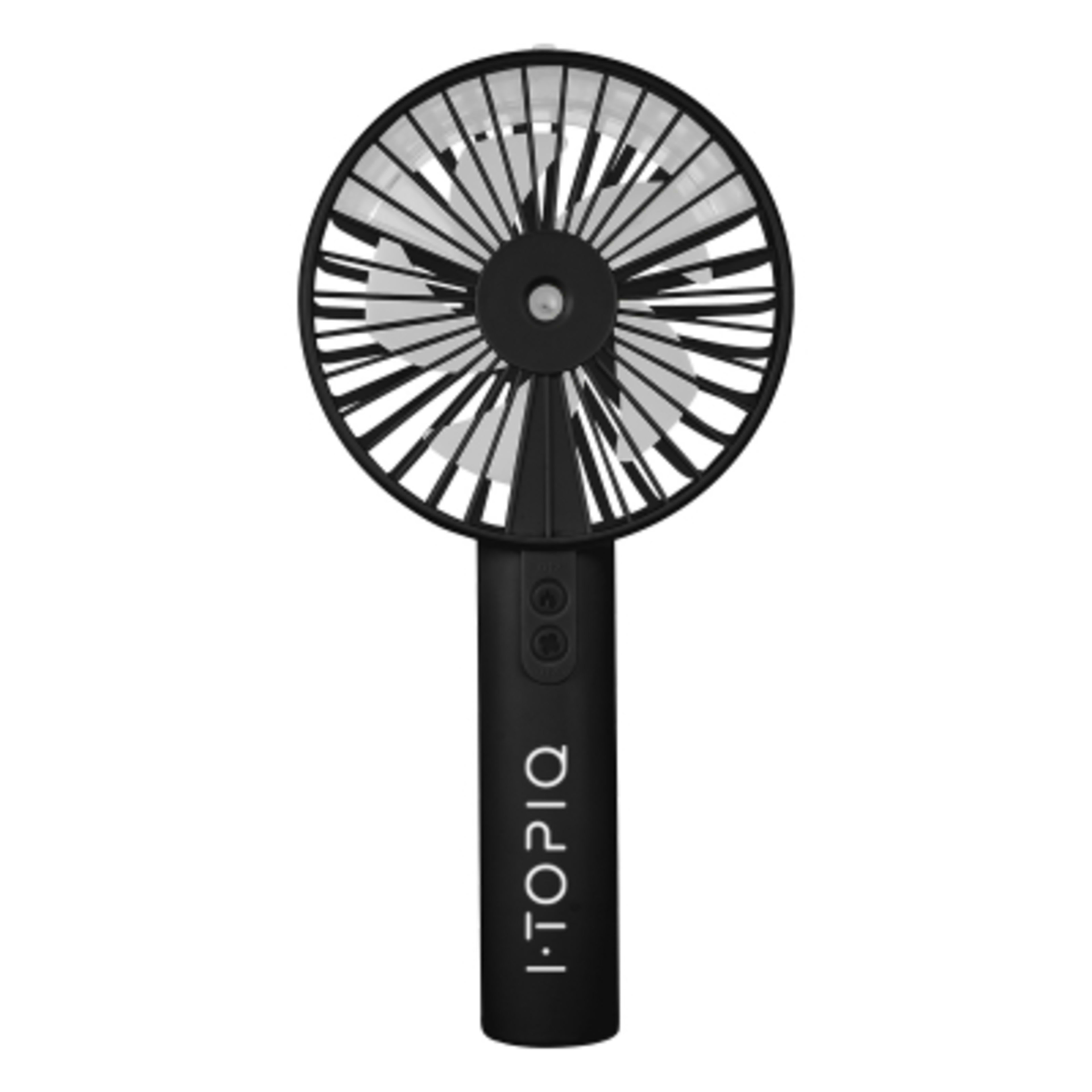 Mist Fan with Phone Stand Rechargeable - 3 x 8.5 x 1.5 in - Black - Padrint - promotional product with custom logo