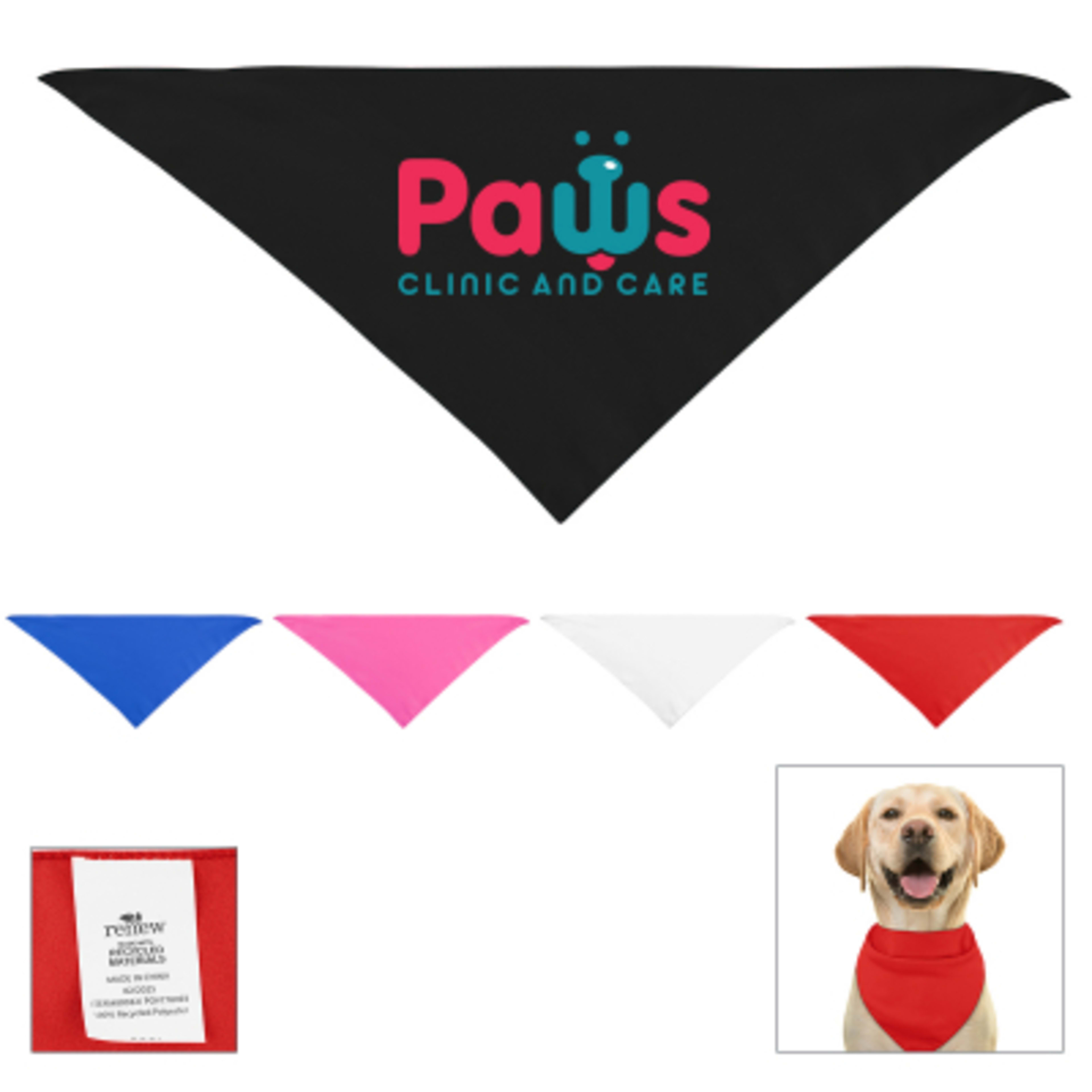 Pet Bandana Triangle Recycled Polyester Large - 26.5 x 13 in - Group Shot - product view 4