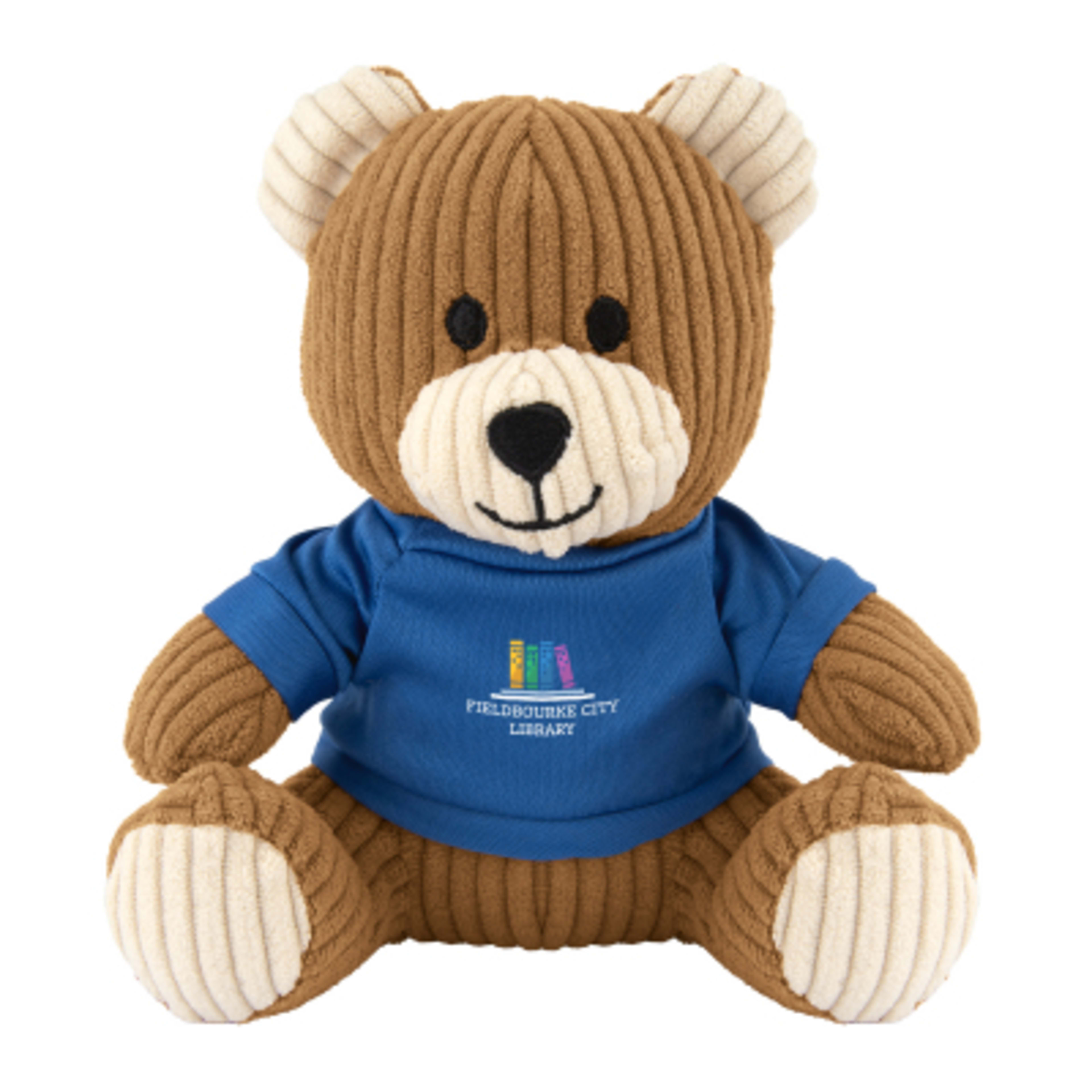 Corduroy Bear Plush Toy with Custom Apparel - 6 in - Brown/Cream - Shirt Colorbrite - product view 2