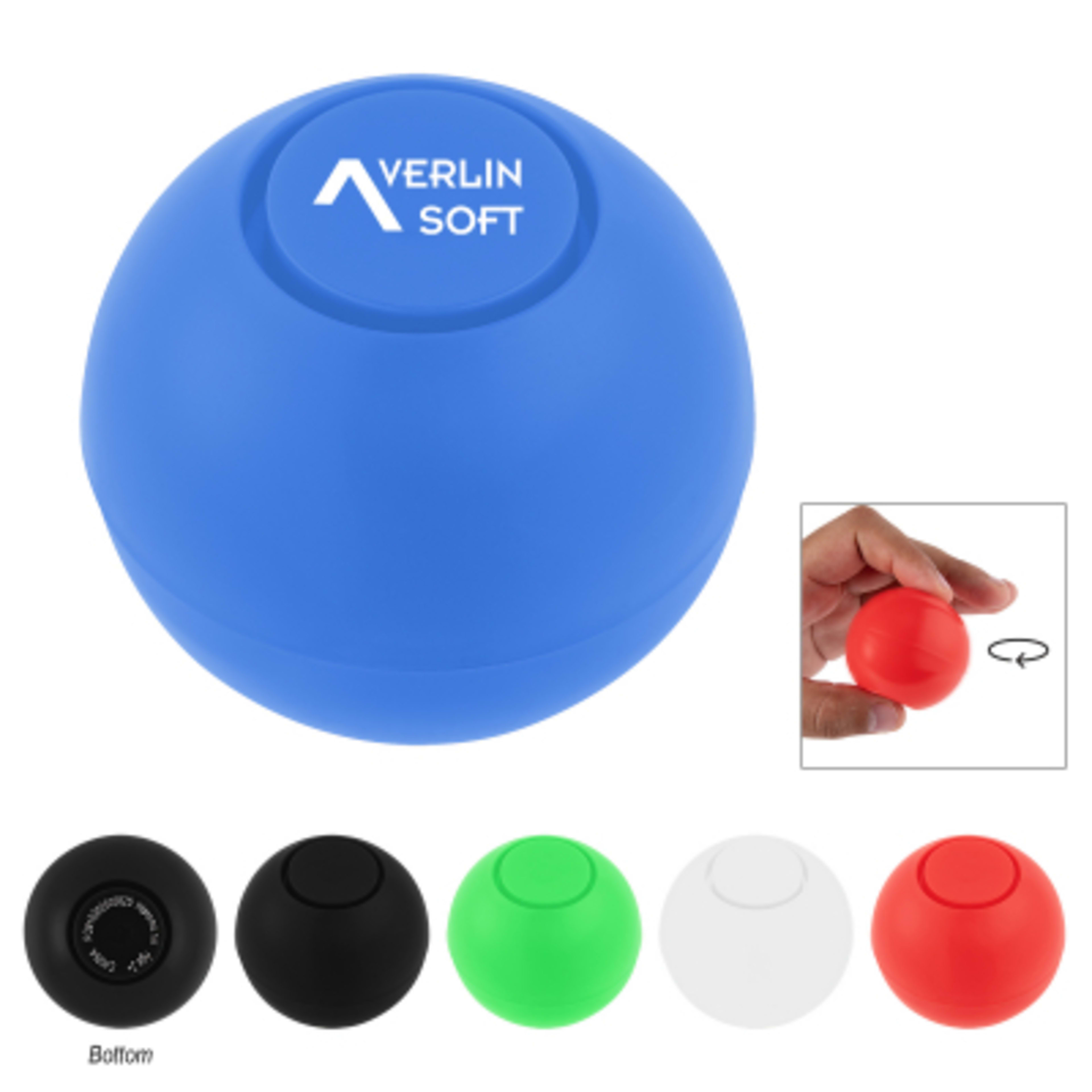 Polypropylene Spinner Fidget Ball Stress Toy - 2 in - Group Shot - product view 2