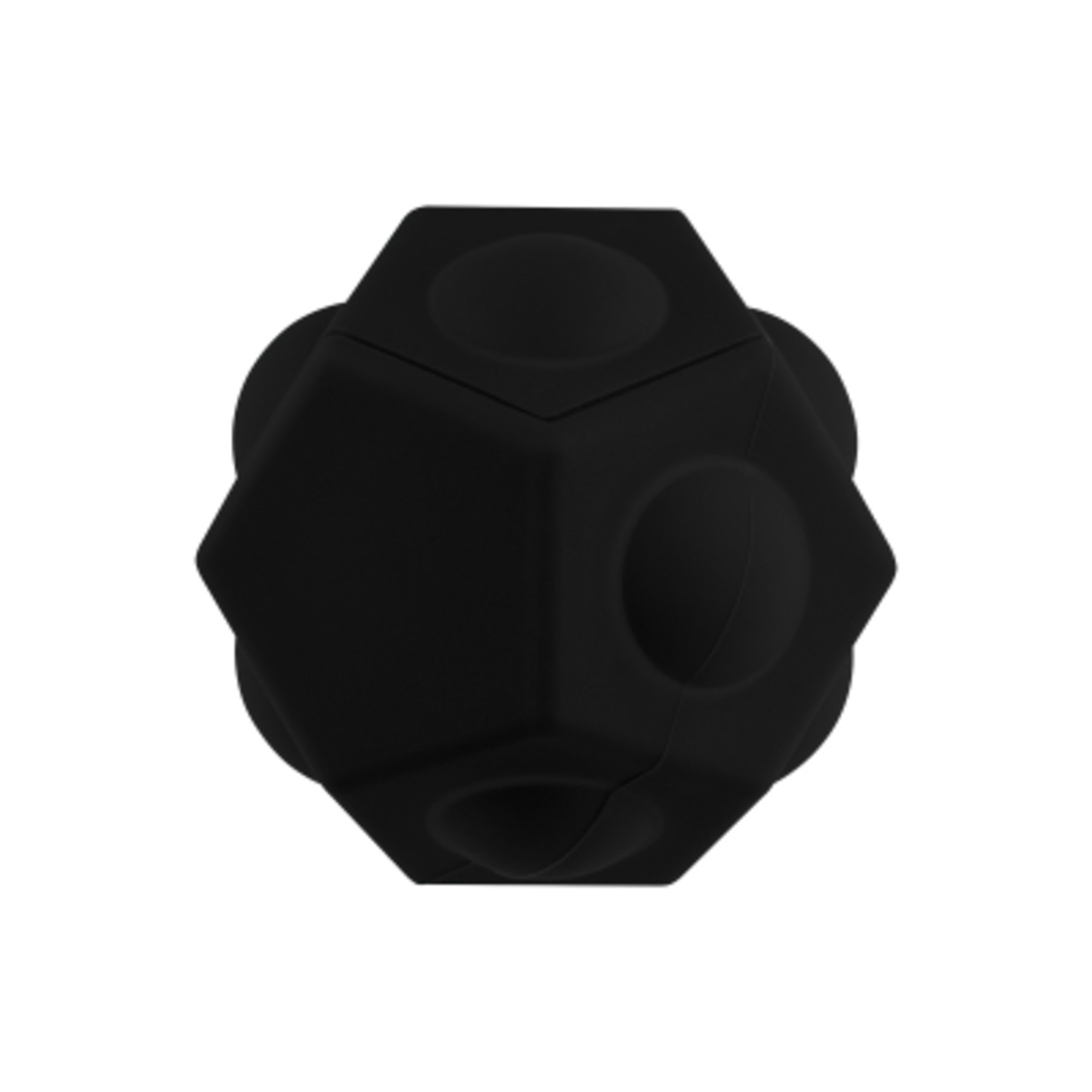 Silicone Push Pop Bubble Ball Fidget Toy - 2.25 in - Black - Angle - product view 3