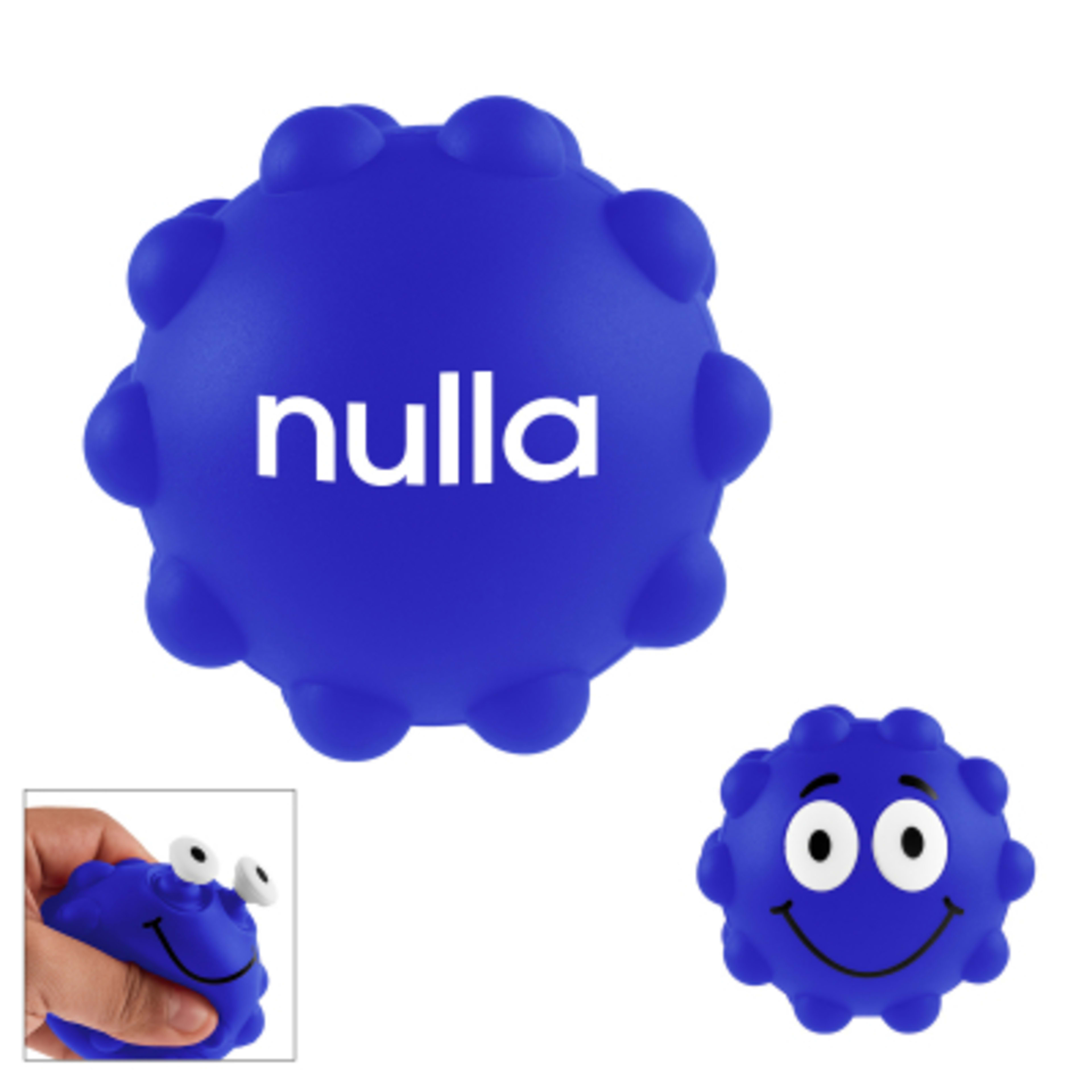 Silicone Eye Popper Push Pop Ball Fidget Toy - 2.75 in - Blue - Padprint - promotional product with custom logo