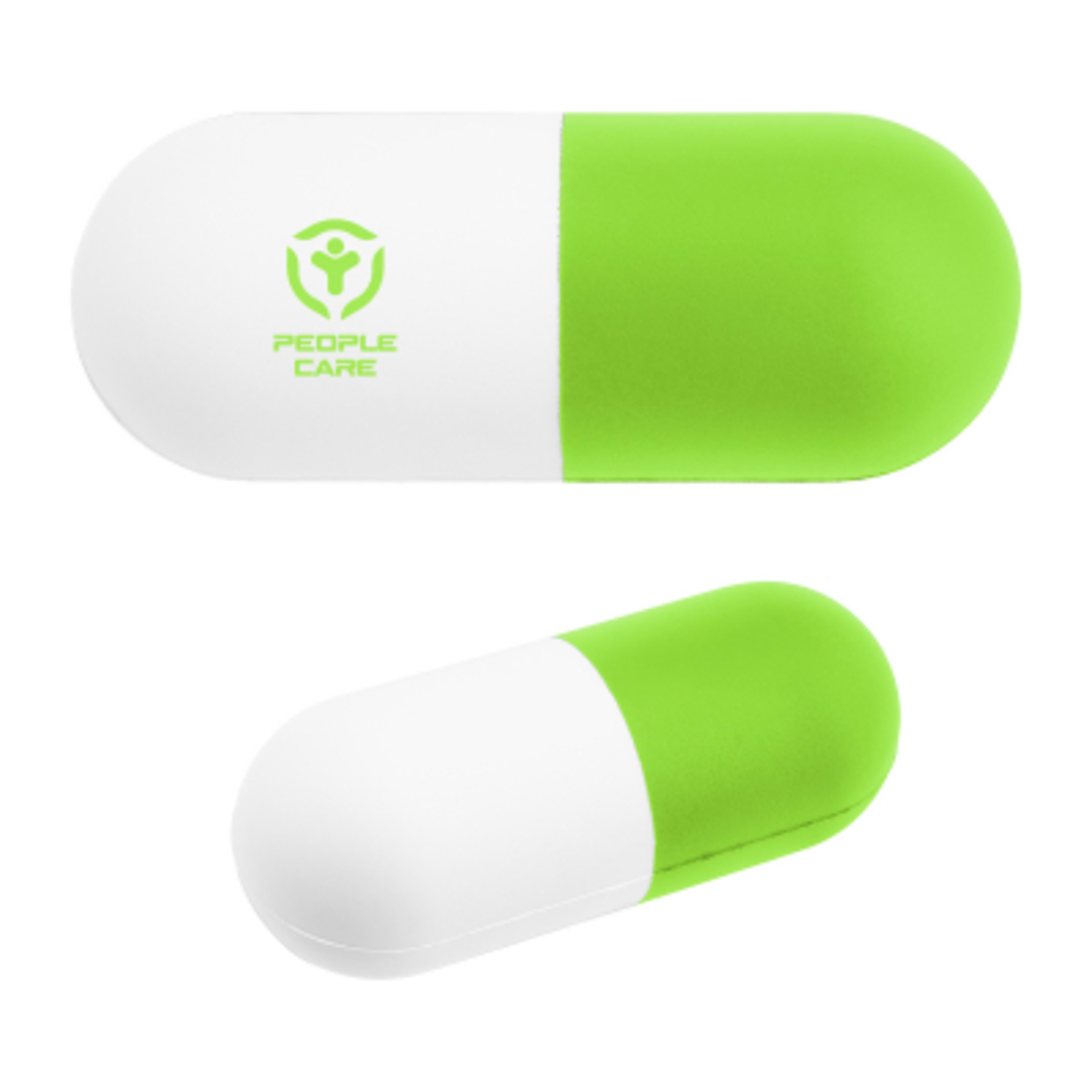 Custom Capsule Stress Ball Foam Reliever - 4 in - White/Lime - Padprint - product view 4