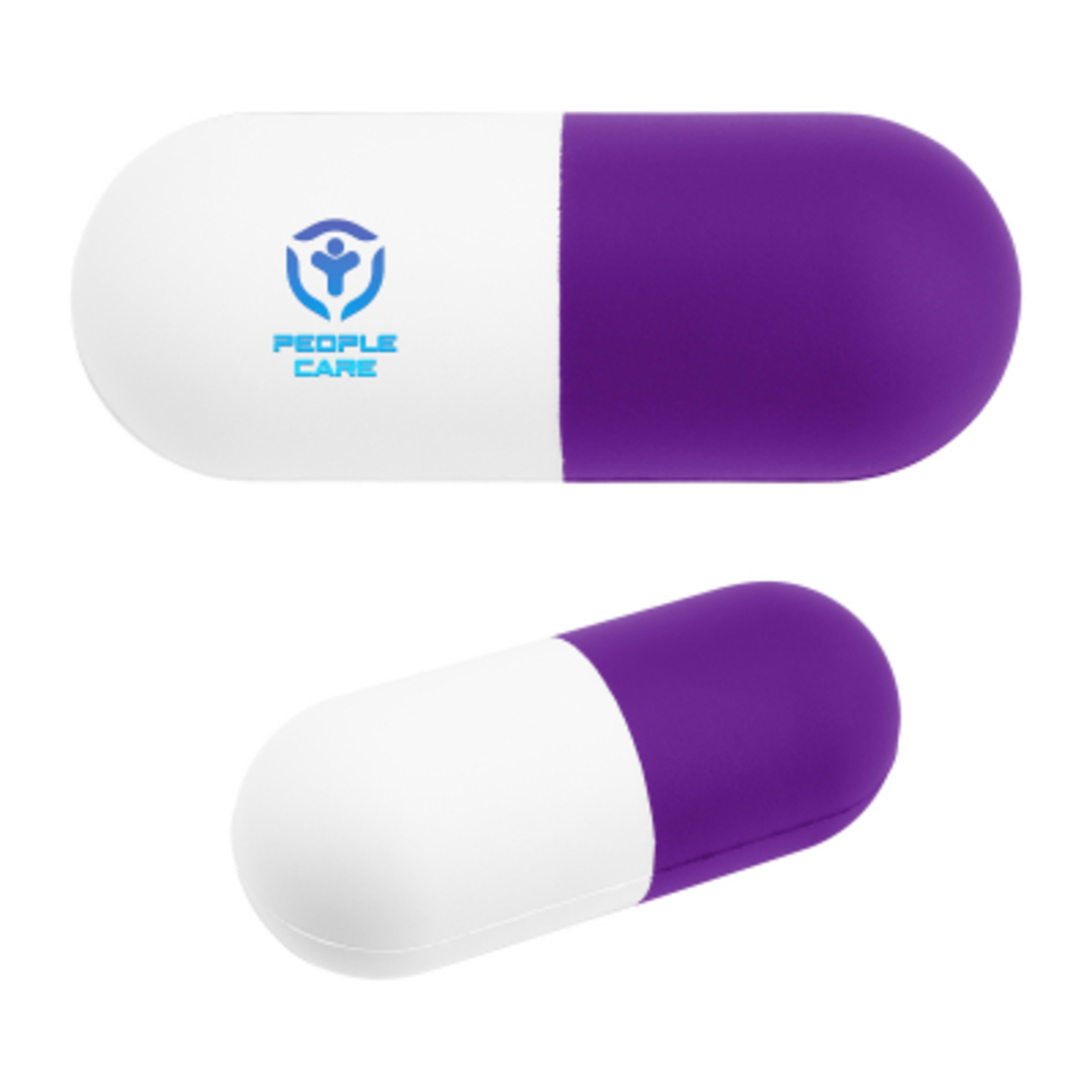 Custom Capsule Stress Ball Foam Reliever - 4 in - White/Purple - Digibrite - product view 7
