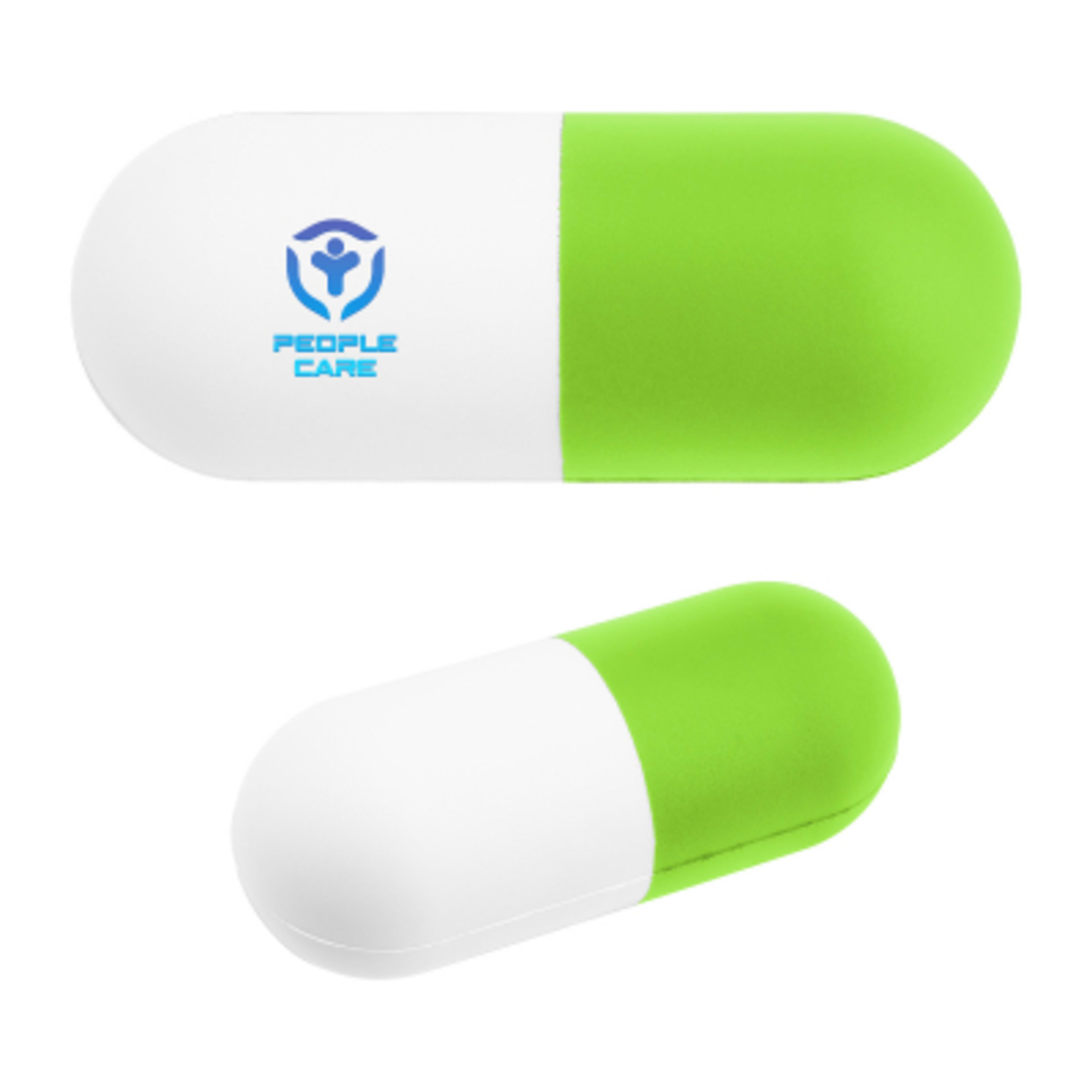 Custom Capsule Stress Ball Foam Reliever - 4 in - White/Lime - Digibrite - product view 9