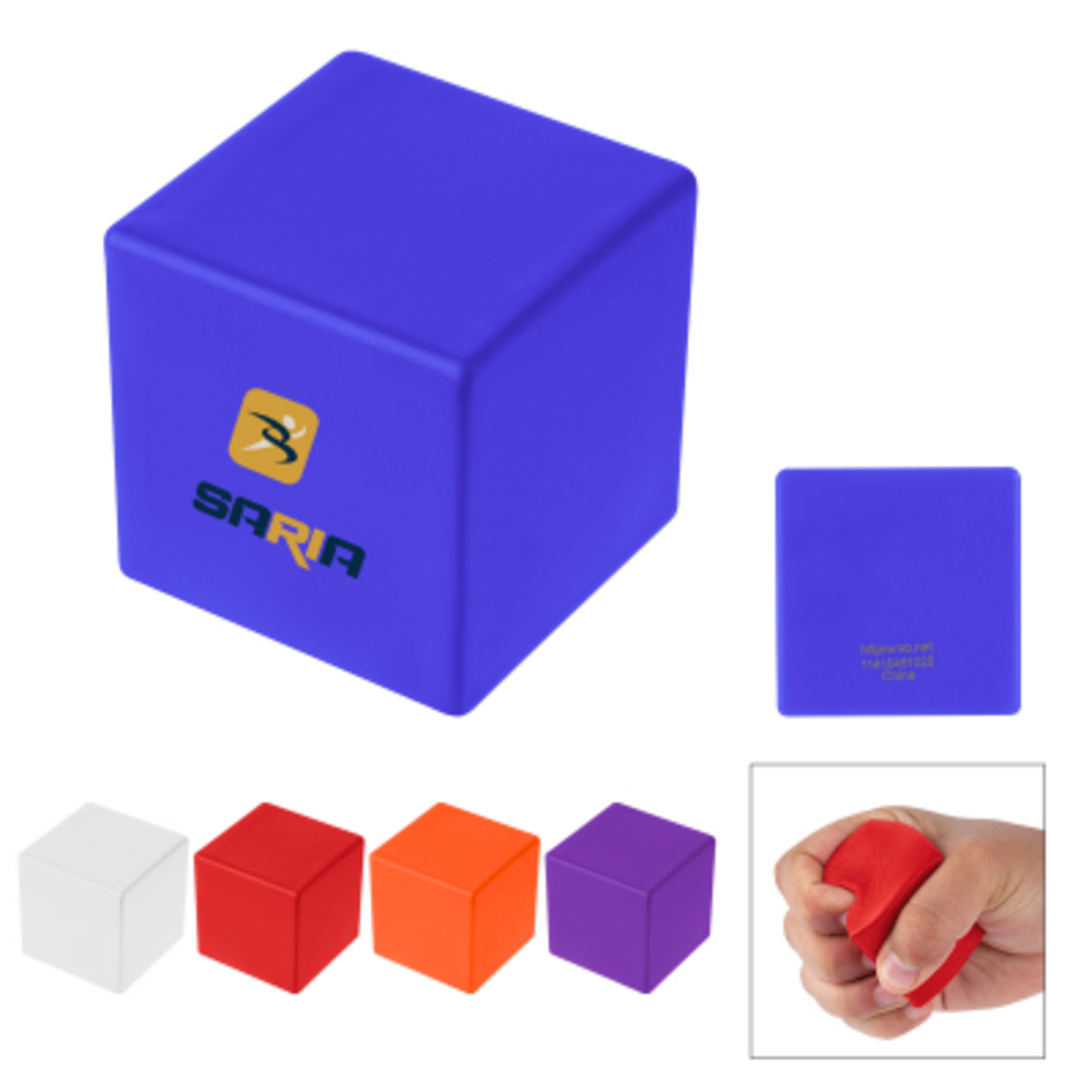 Custom Cube Stress Ball Foam Reliever - 1.75 in - Group Shot - product view 3