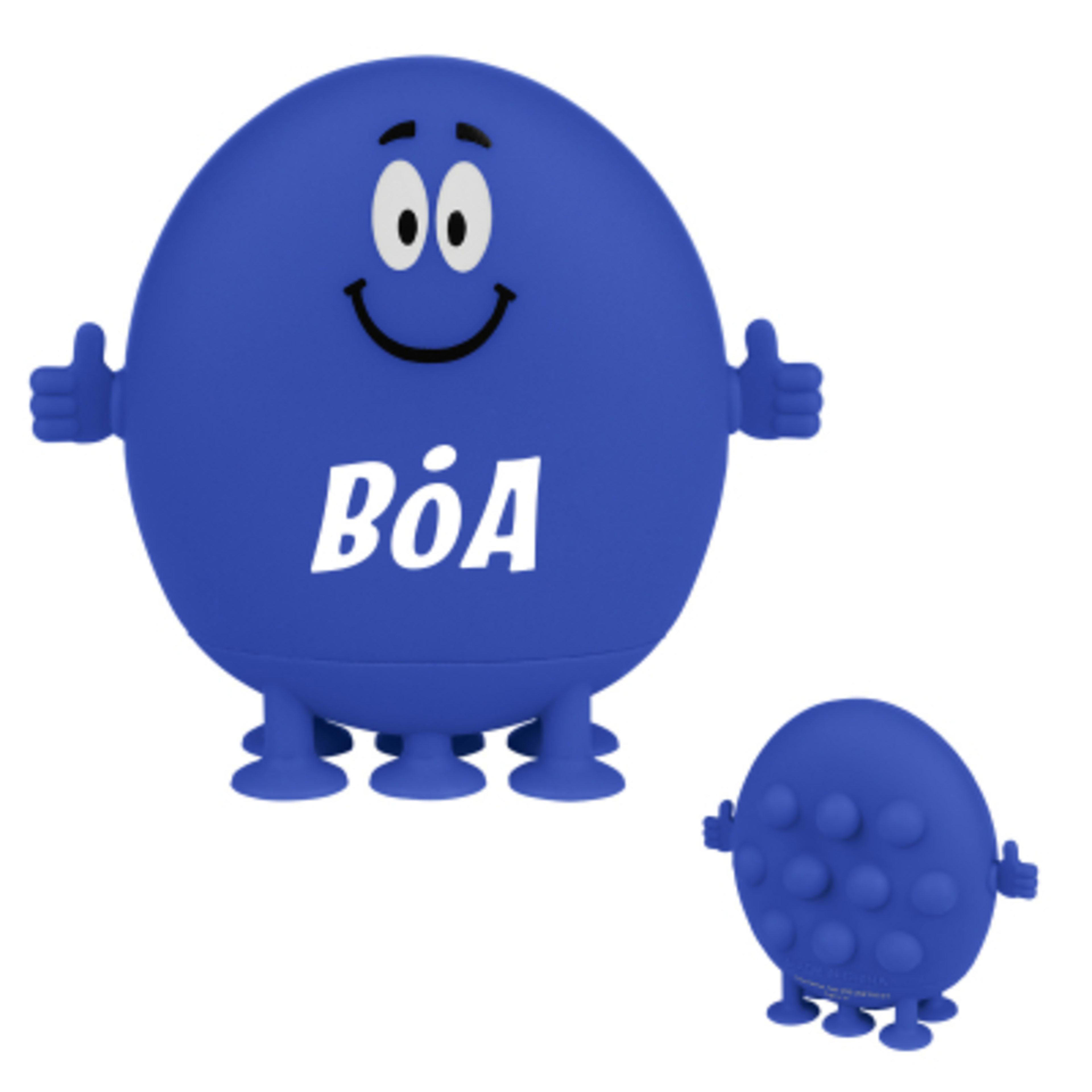 Silicone Smiley Push Pop Pal Fidget Toy - 3 in - Blue - Silkscreen - product view 1