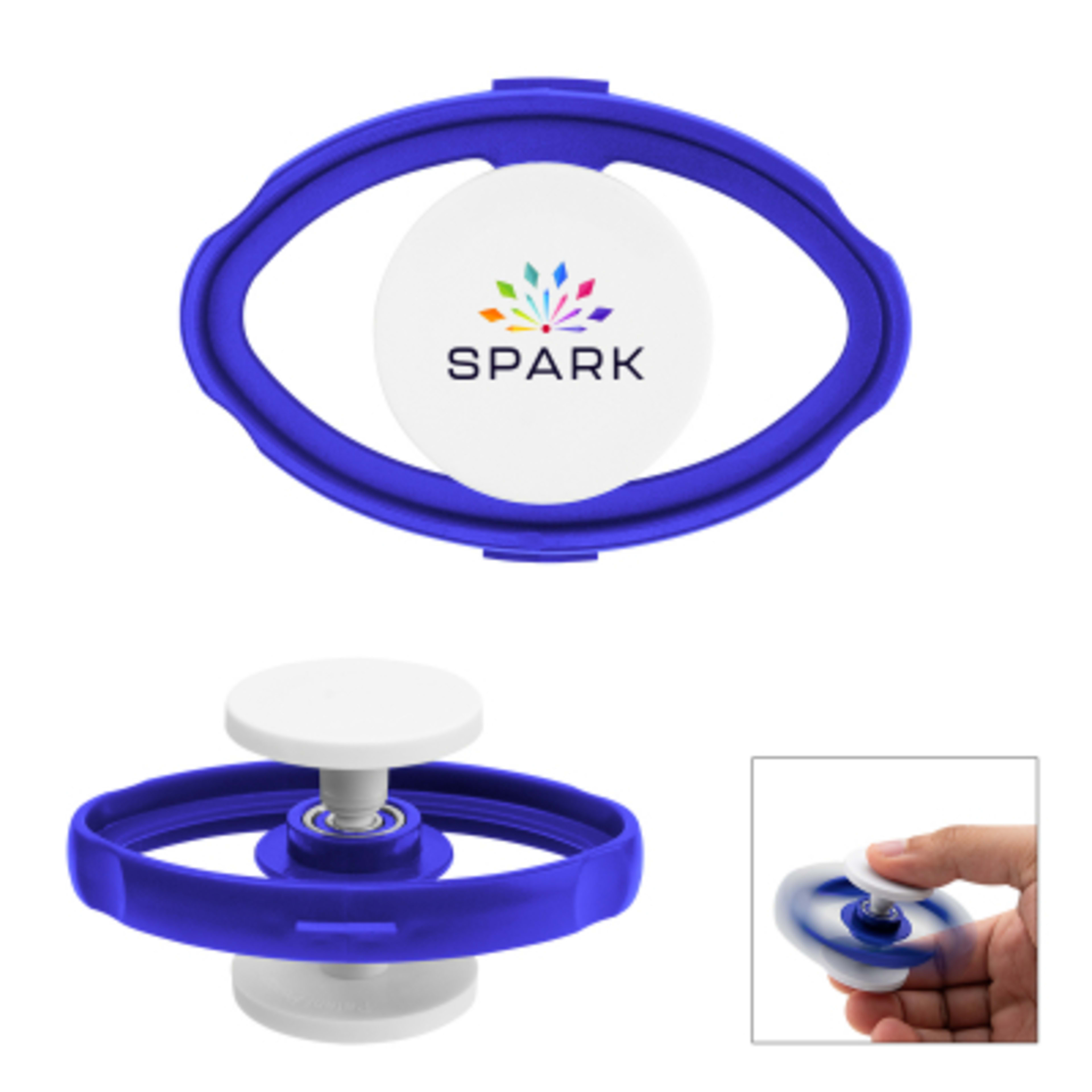 Fidget Spinner Double Axis ABS Plastic - 2¾ x 1¾ x 1½ in - Royal - Digibrite - product view 4