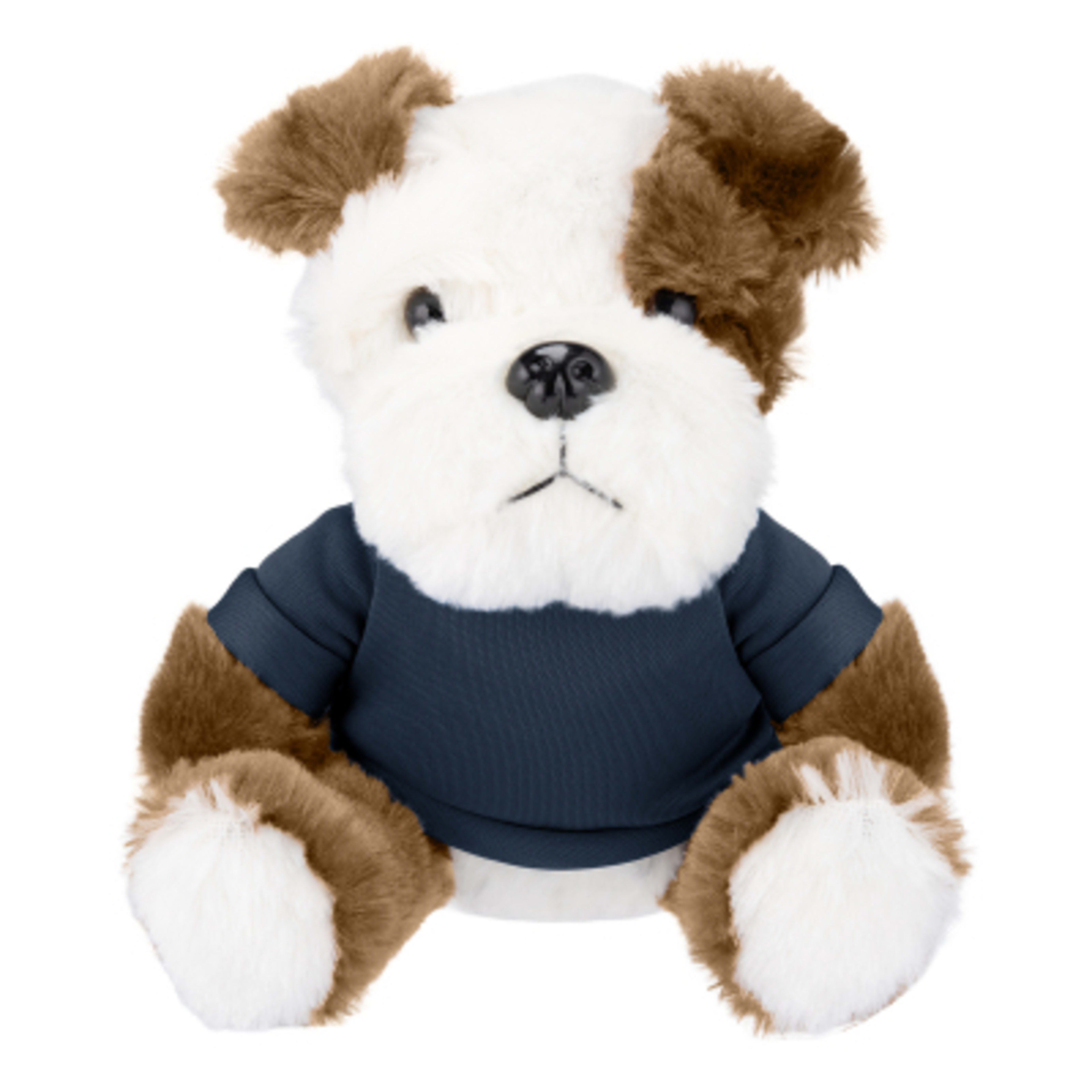 Plush Bulldog with Custom Apparel - 6 in Sitting - Brown/Cream - SHIRT - product view 5