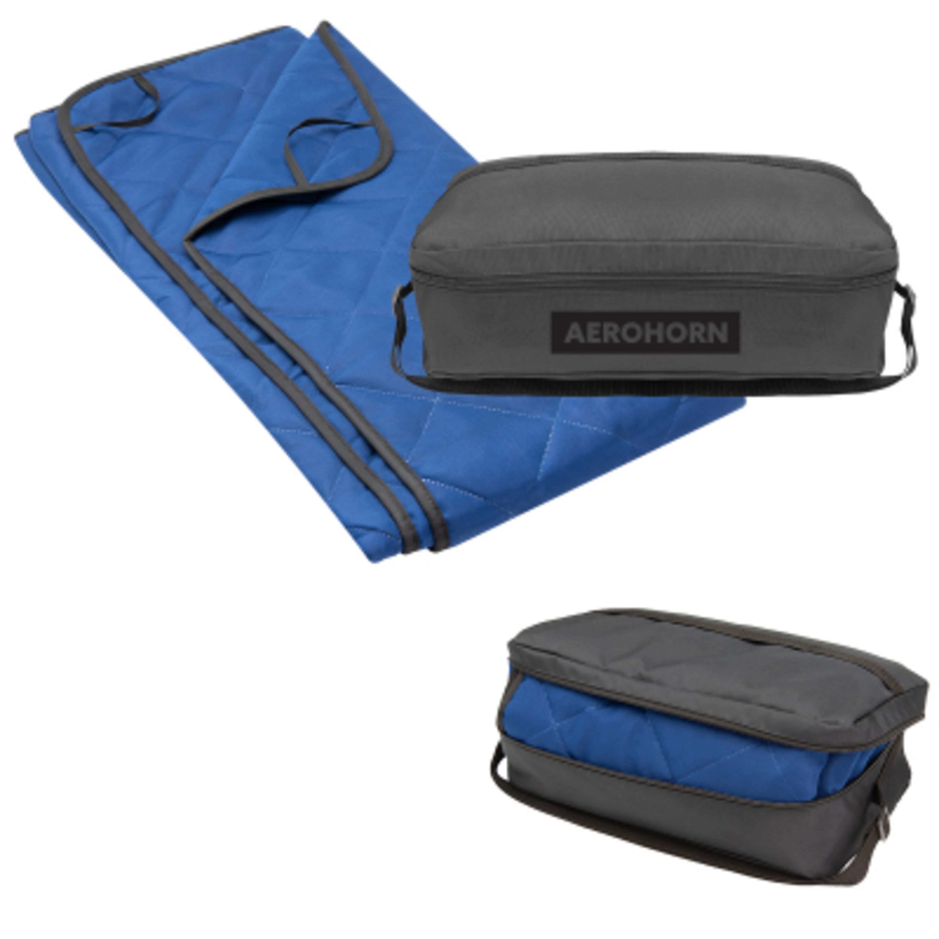 Packable Blanket with Carrying Case Quilted - 55 x 59 in - Navy - Silkscreen - product view 1