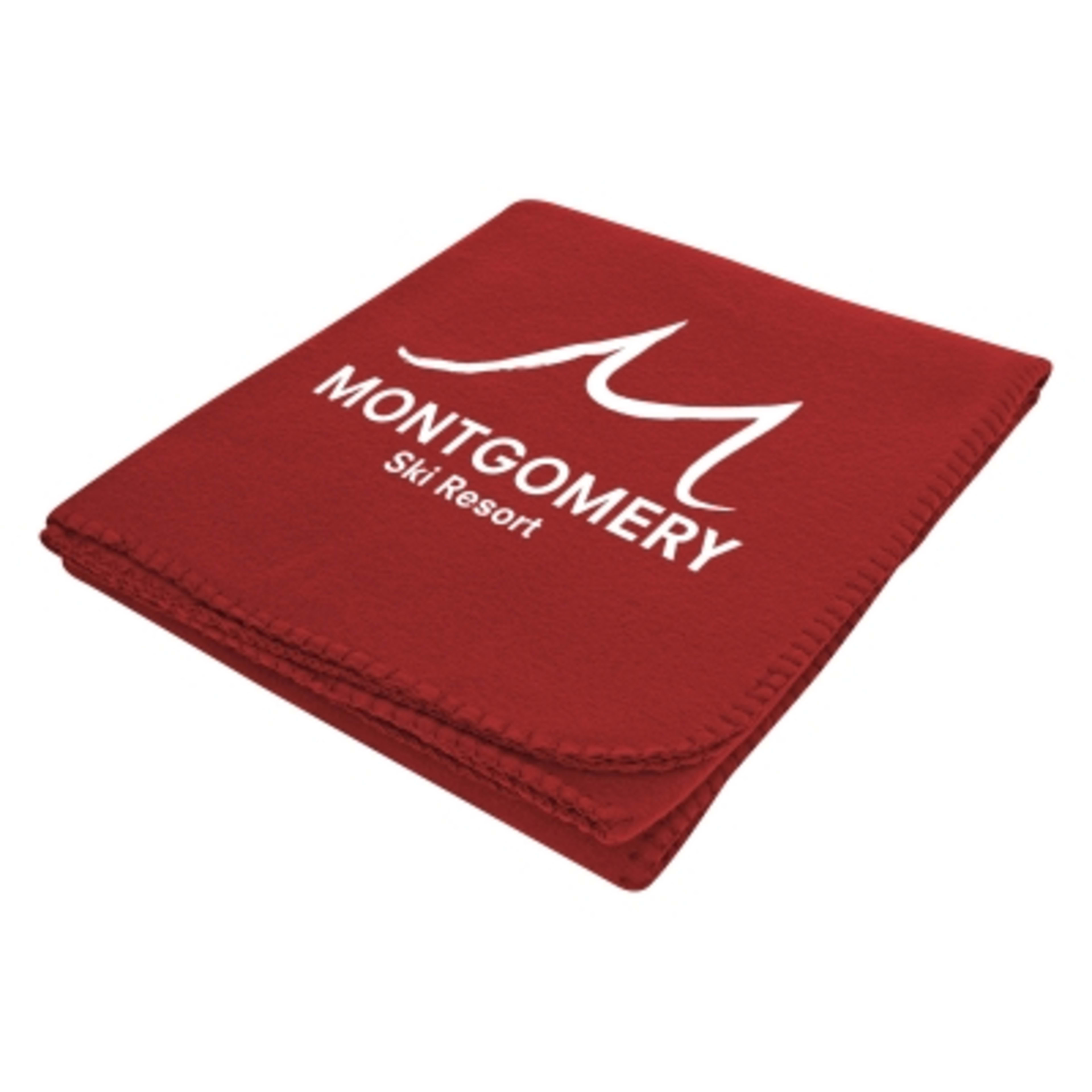 Fleece Blanket Whipstitch Edge Polyester - 60 x 50 in - Red - Silkscreen - product view 1