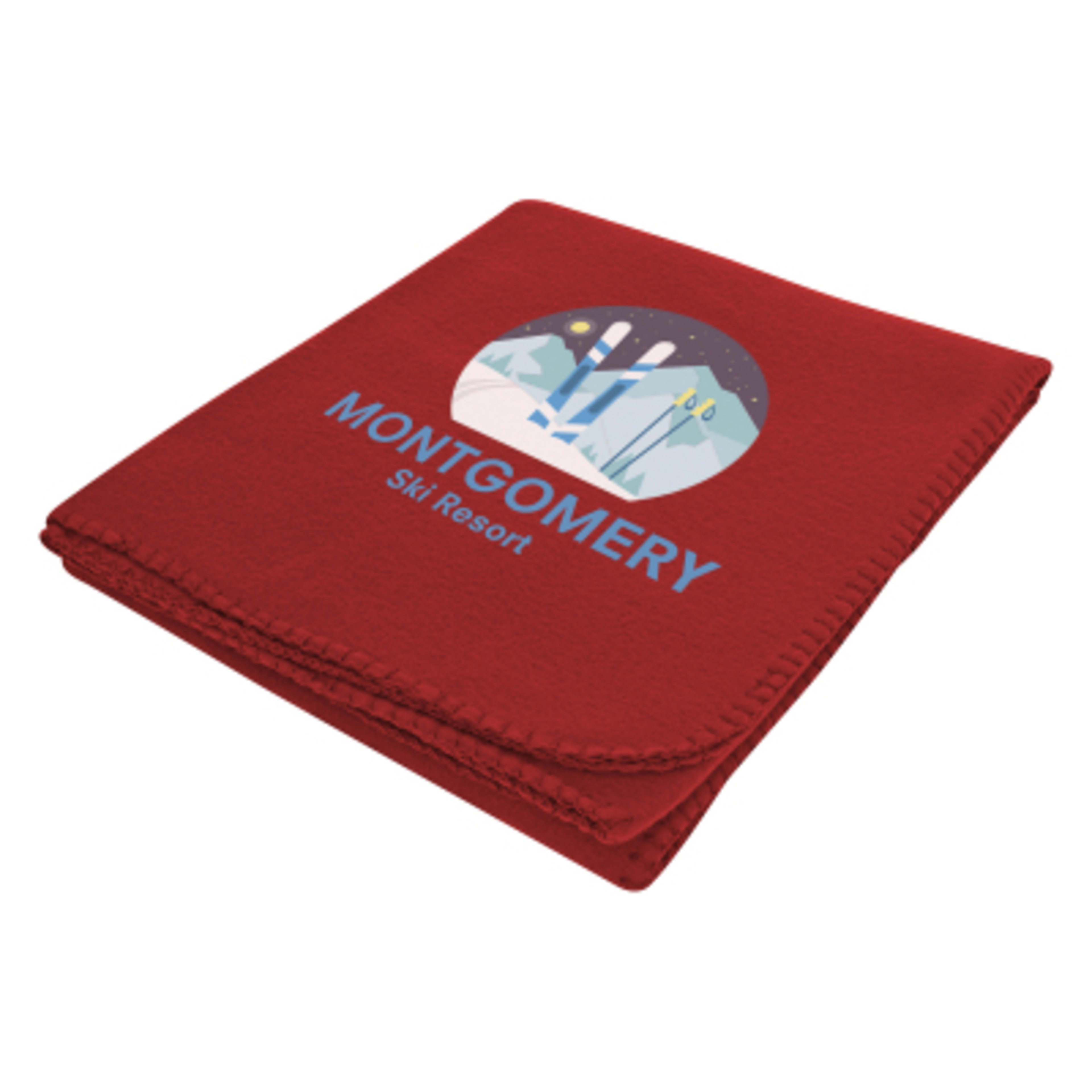 Fleece Blanket Whipstitch Edge Polyester - 60 x 50 in - Red - Colorbrite - product view 2