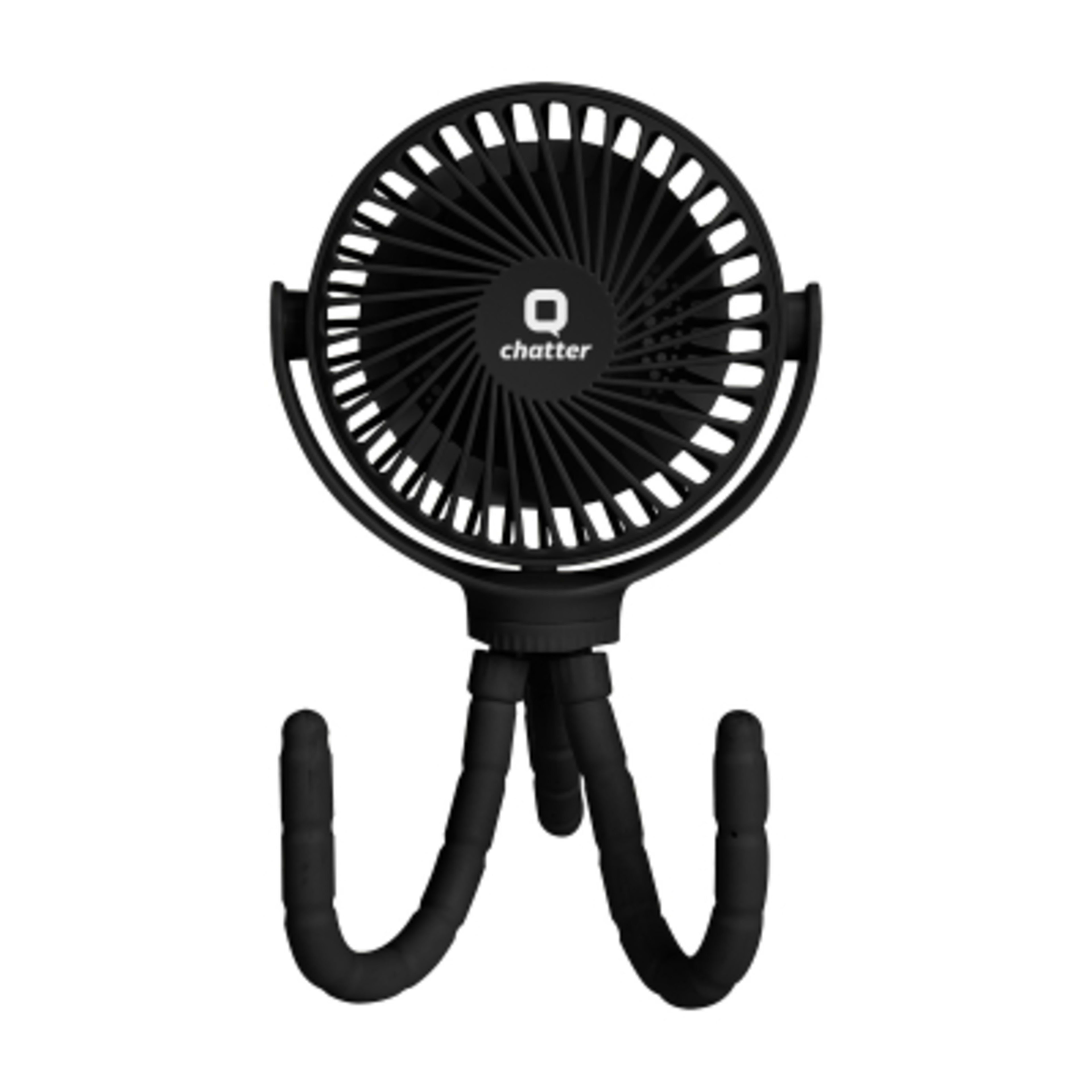Rechargeable Fan Flexible Tripod 360° Rotation - 5 x 12 in - Black - Padprint - product view 1