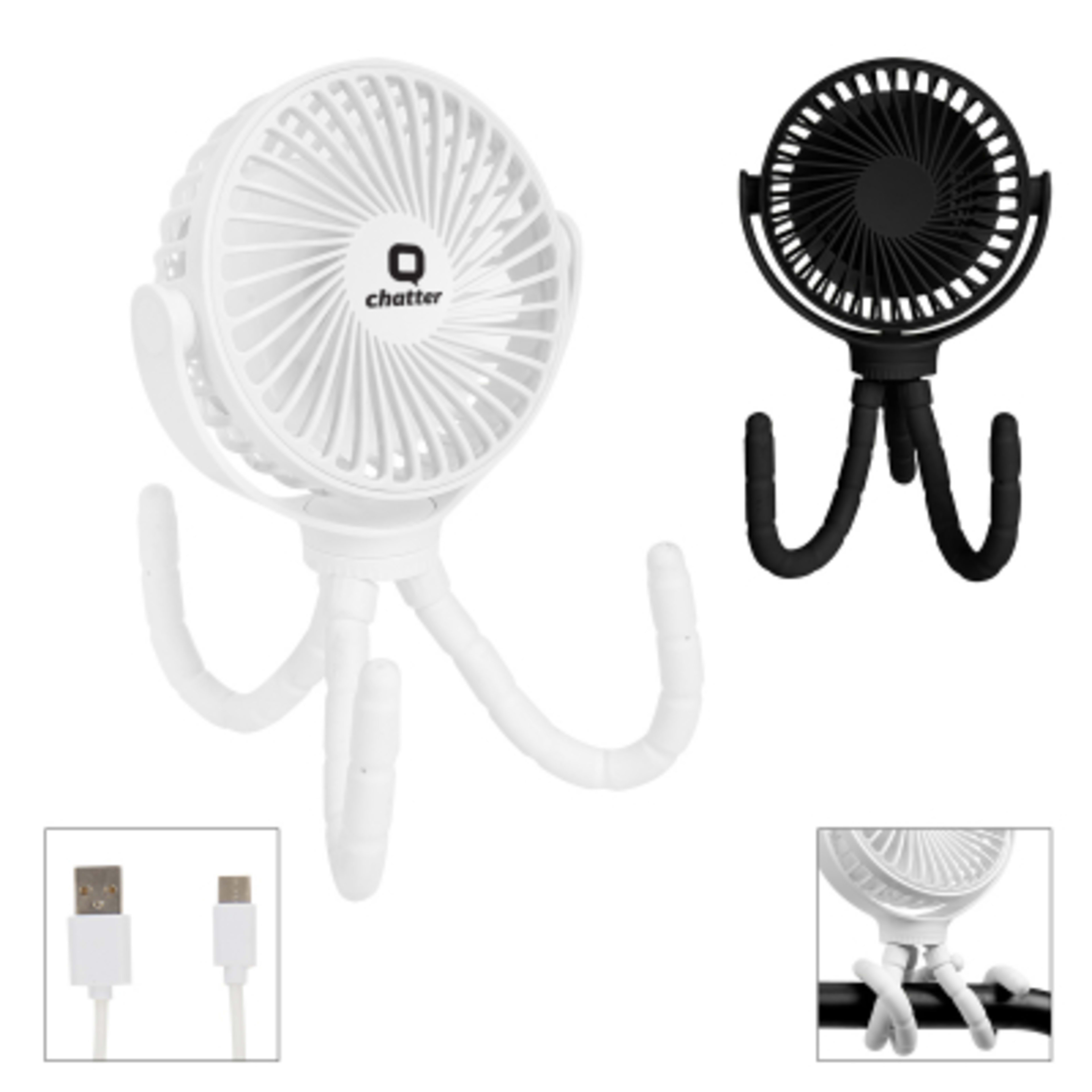 Rechargeable Fan Flexible Tripod 360° Rotation - 5 x 12 in - Group Shot - product view 3