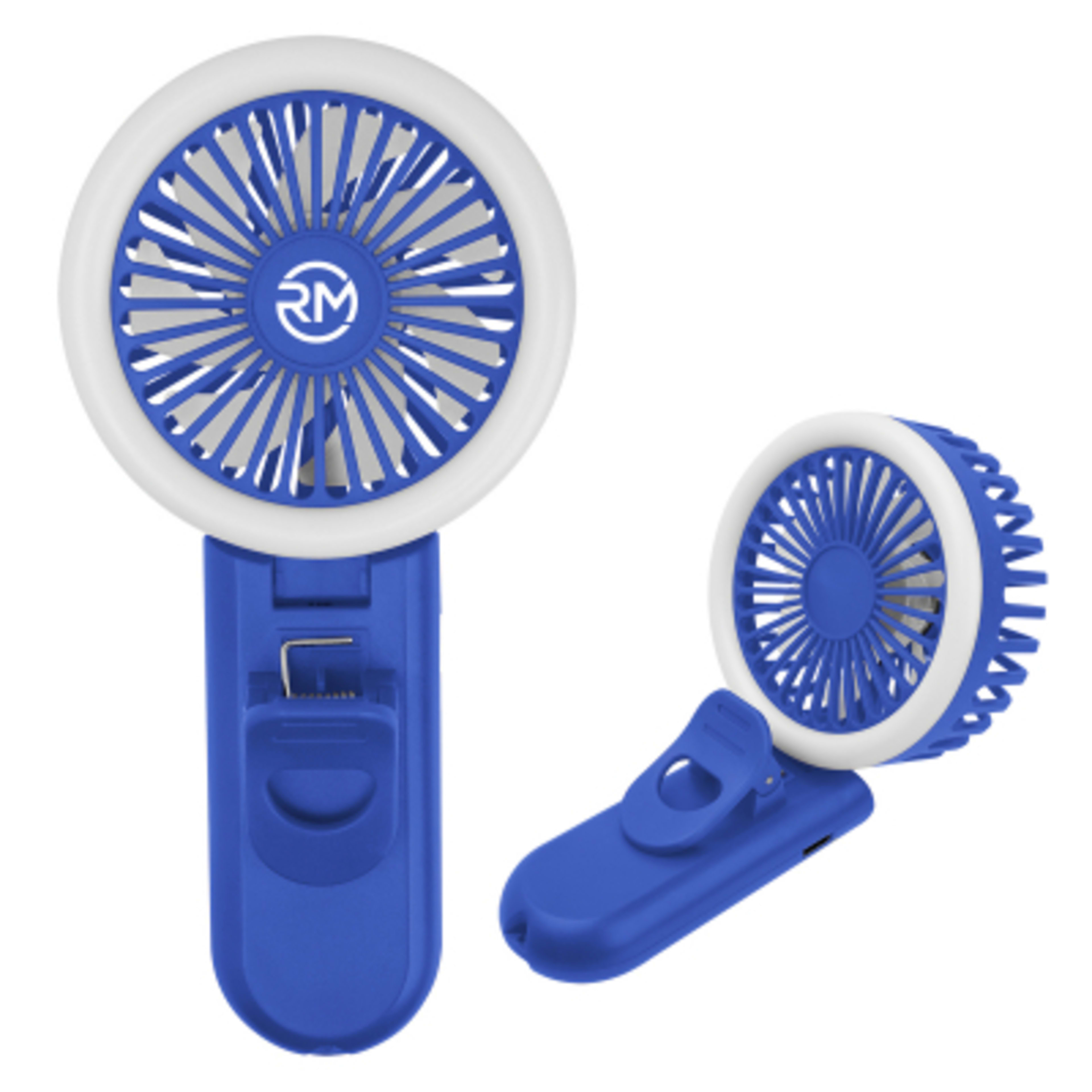 Phone Ring Light Fan with LED and Adjustable Tilt - 3 x 6.25 in - Royal - Padprint - product view 4