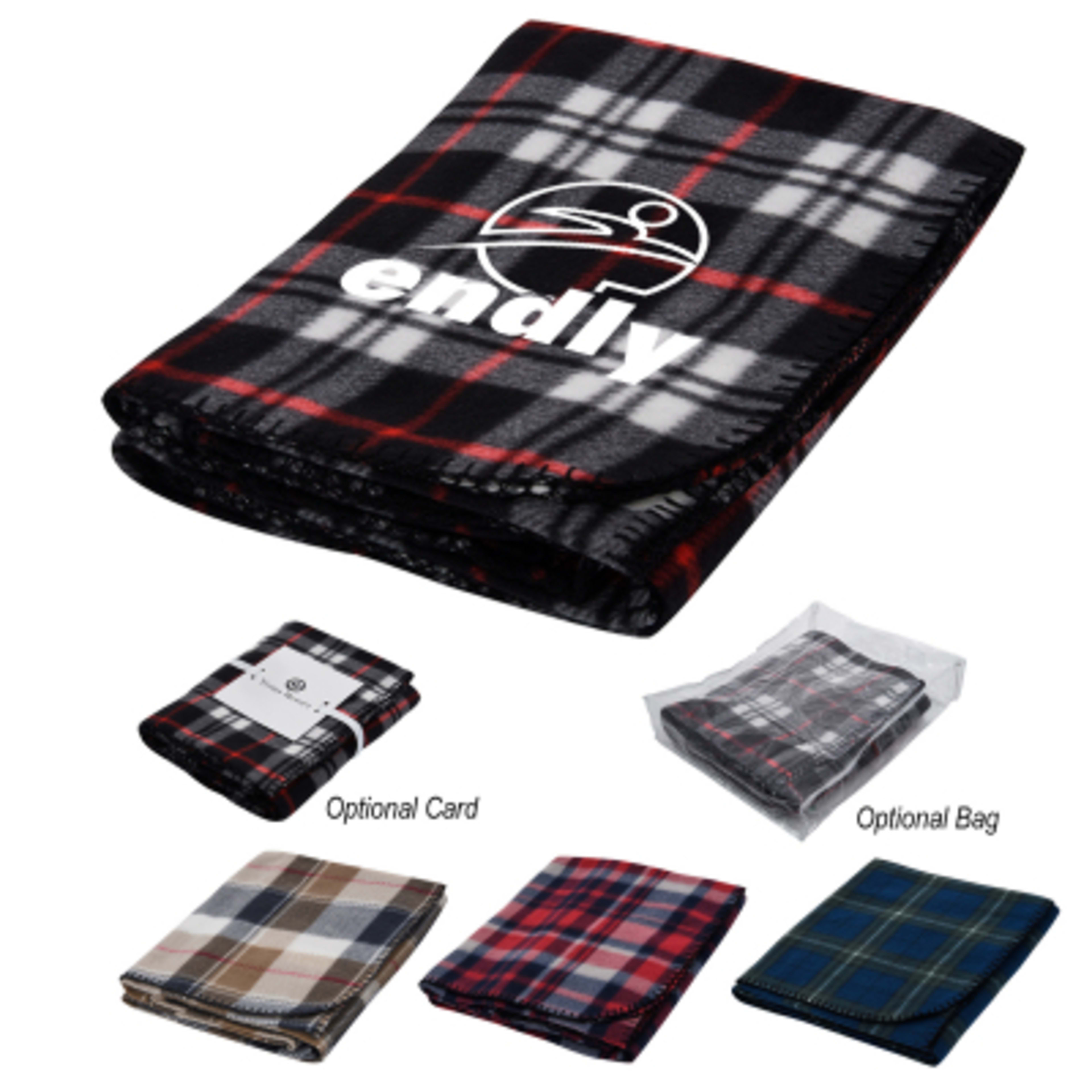 Fleece Blanket with Whipstitch Edge - 50 x 60 in - Group Shot - product view 3