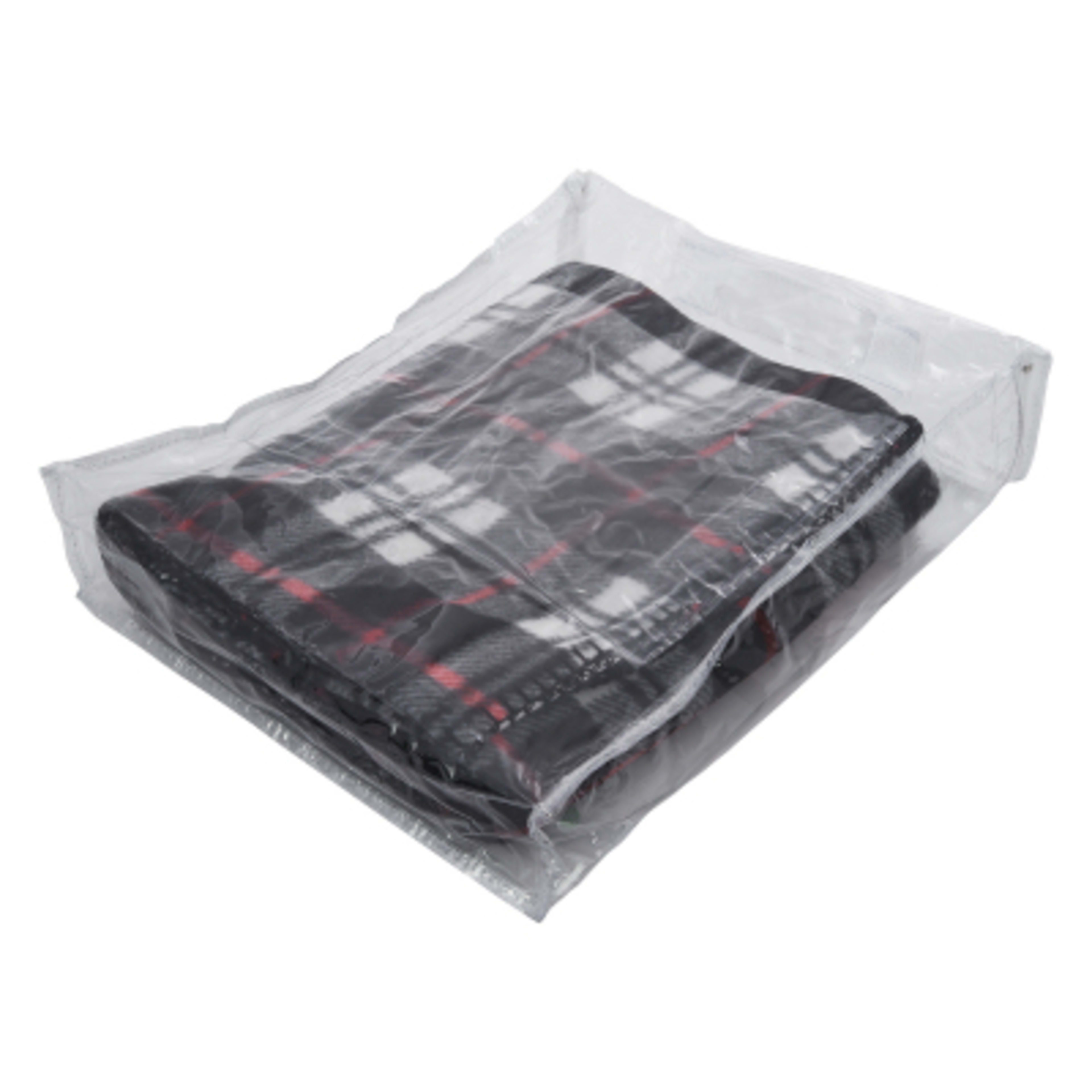 Fleece Blanket with Whipstitch Edge - 50 x 60 in - Black/Red - Bag - product view 4