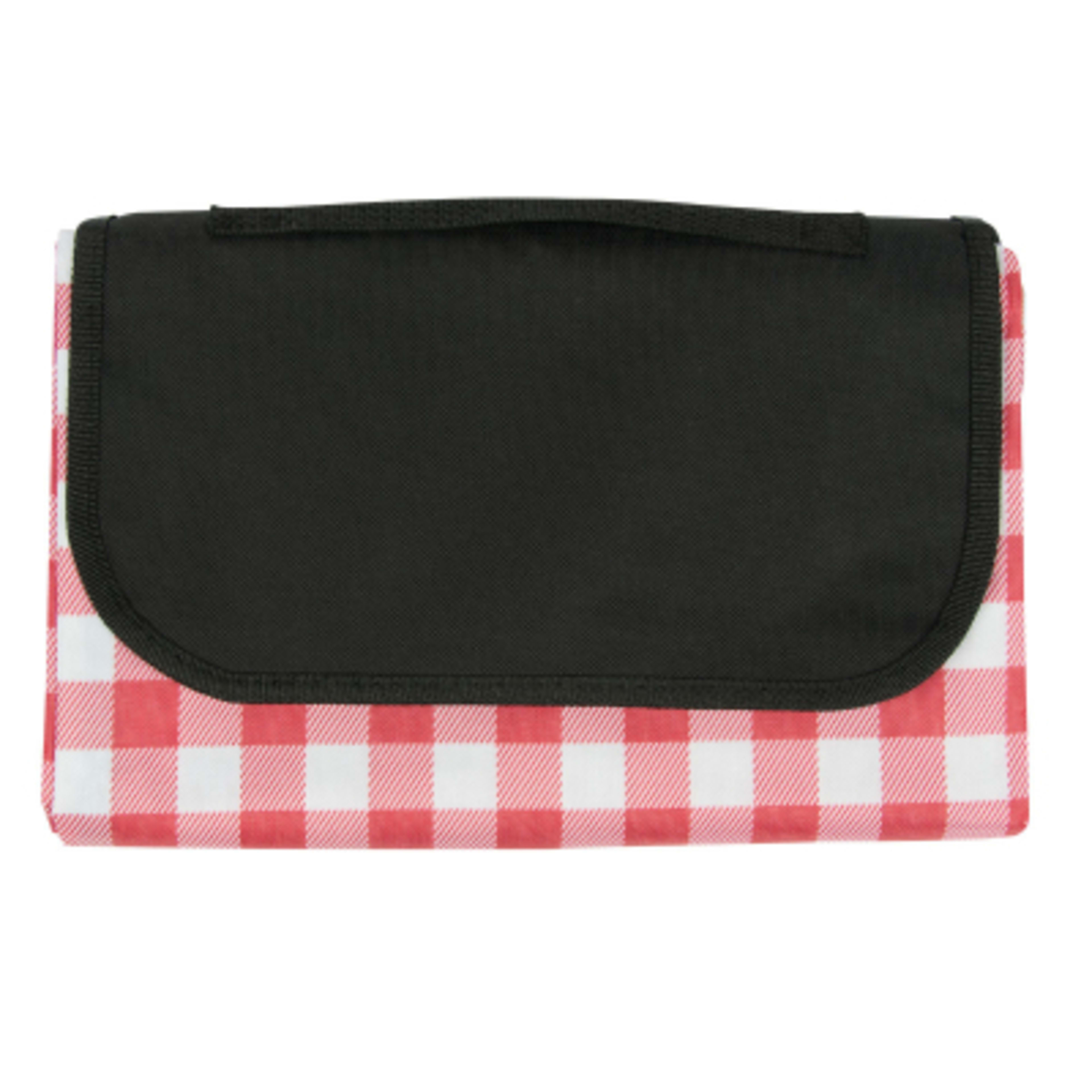 Roll-Up Picnic Blanket Gingham with Handle - 59 x 57 in - Red/White - Front - product view 3