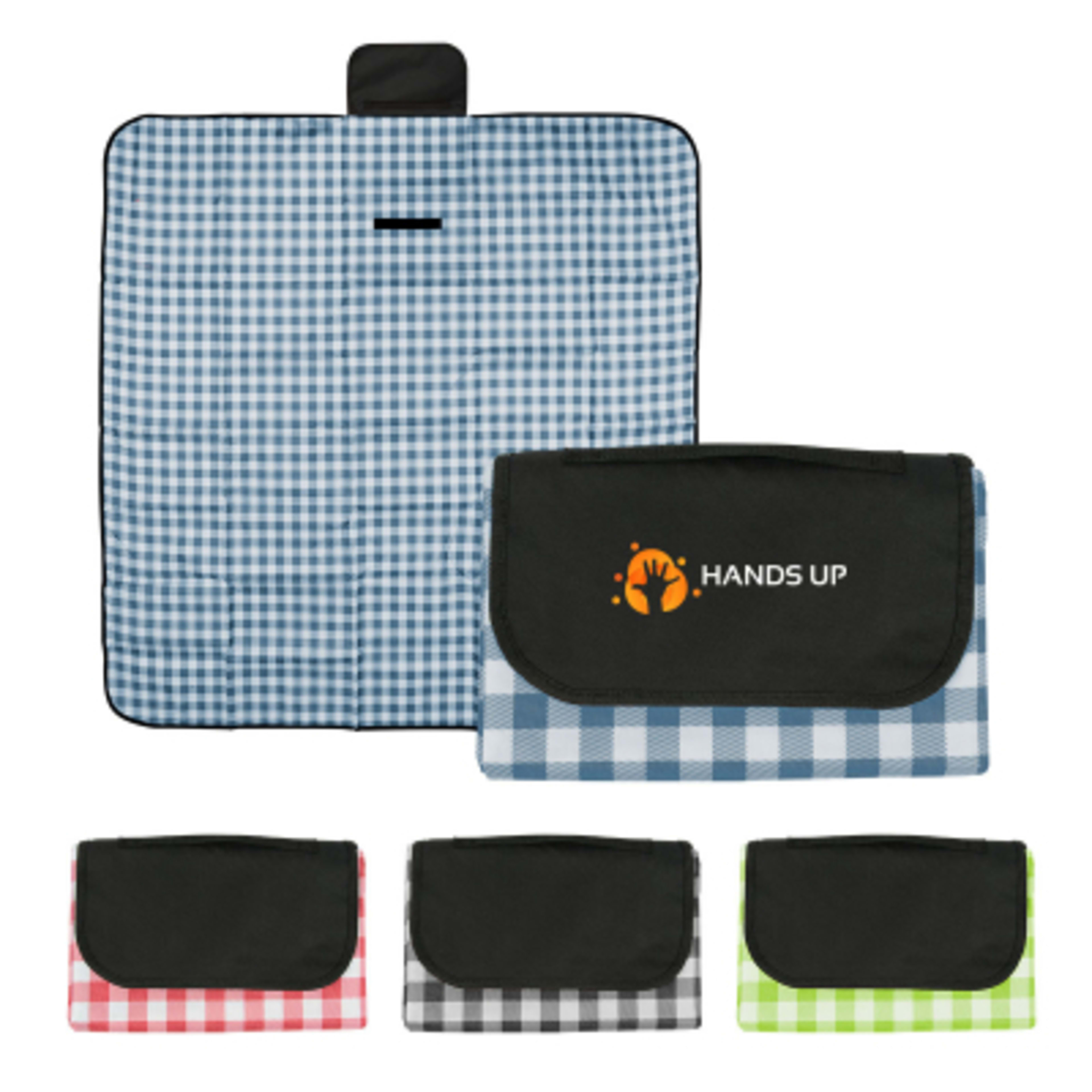 Roll-Up Picnic Blanket Gingham with Handle - 59 x 57 in - Group Shot - product view 5