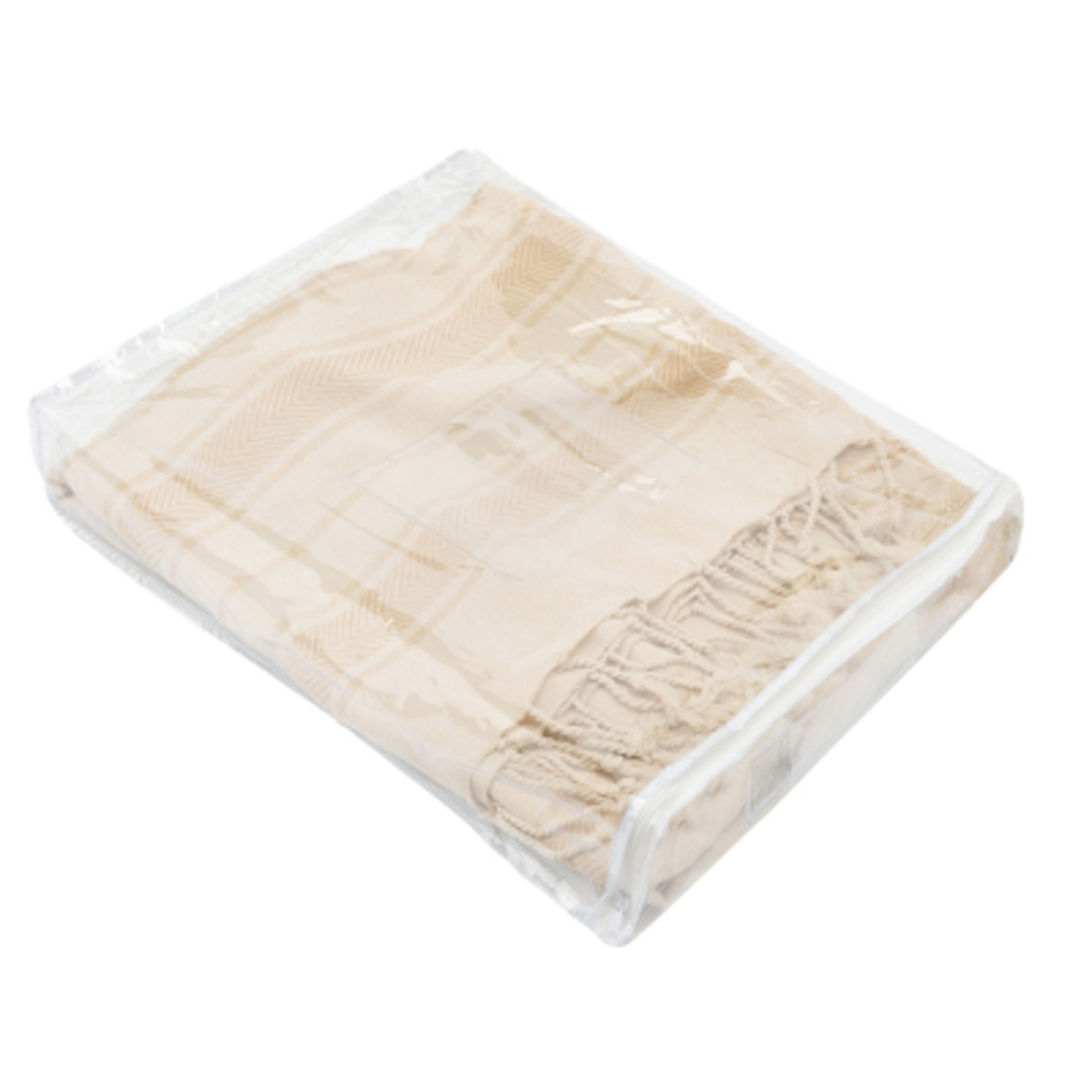 Woven Beach Towel Cotton with Tassels - 3 x 5.75 ft - Tan/NAT - Bag - product view 4