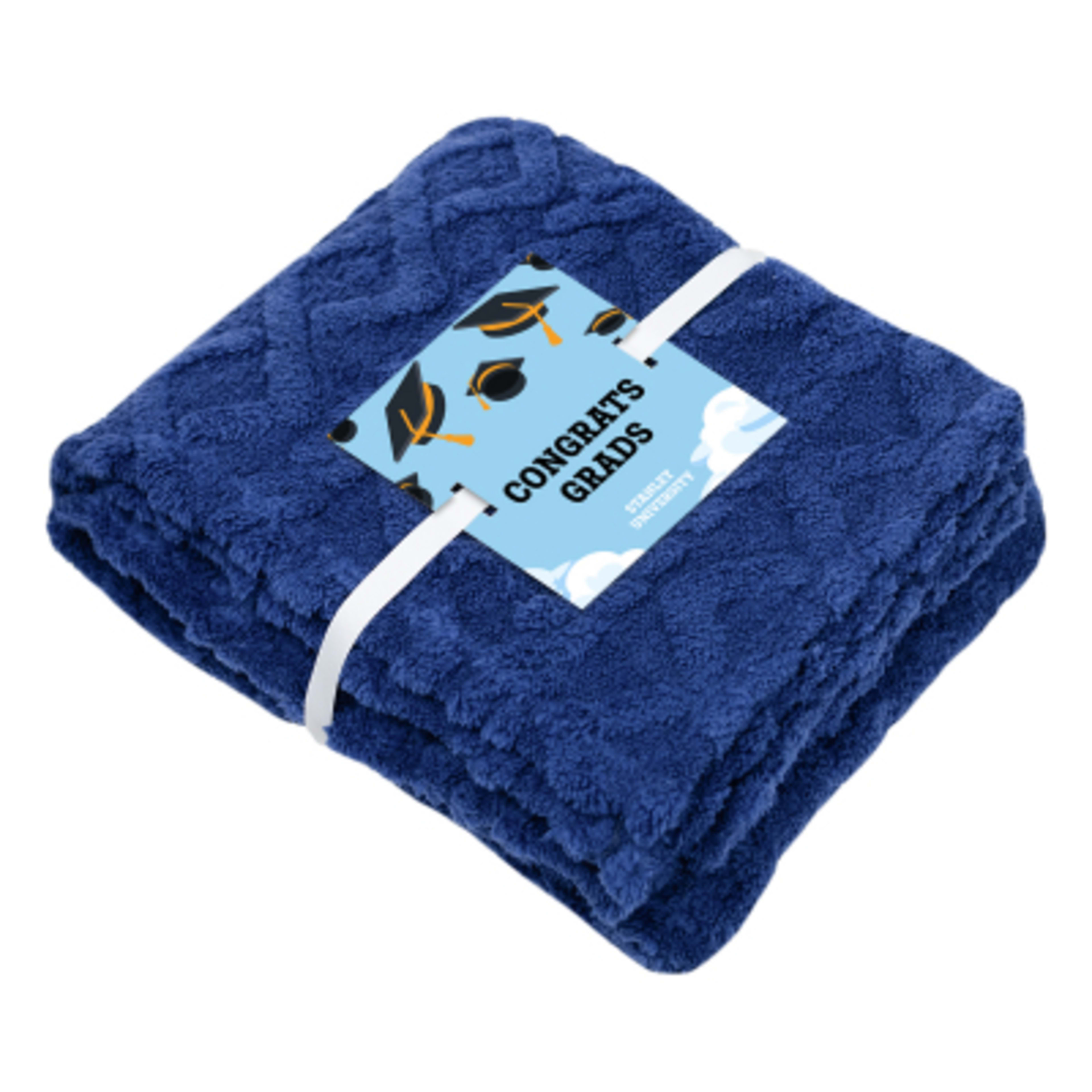 Sherpa Blanket rPET Recycled Fleece Cable Knit - 48 x 63 in - BLD - Card - product view 4