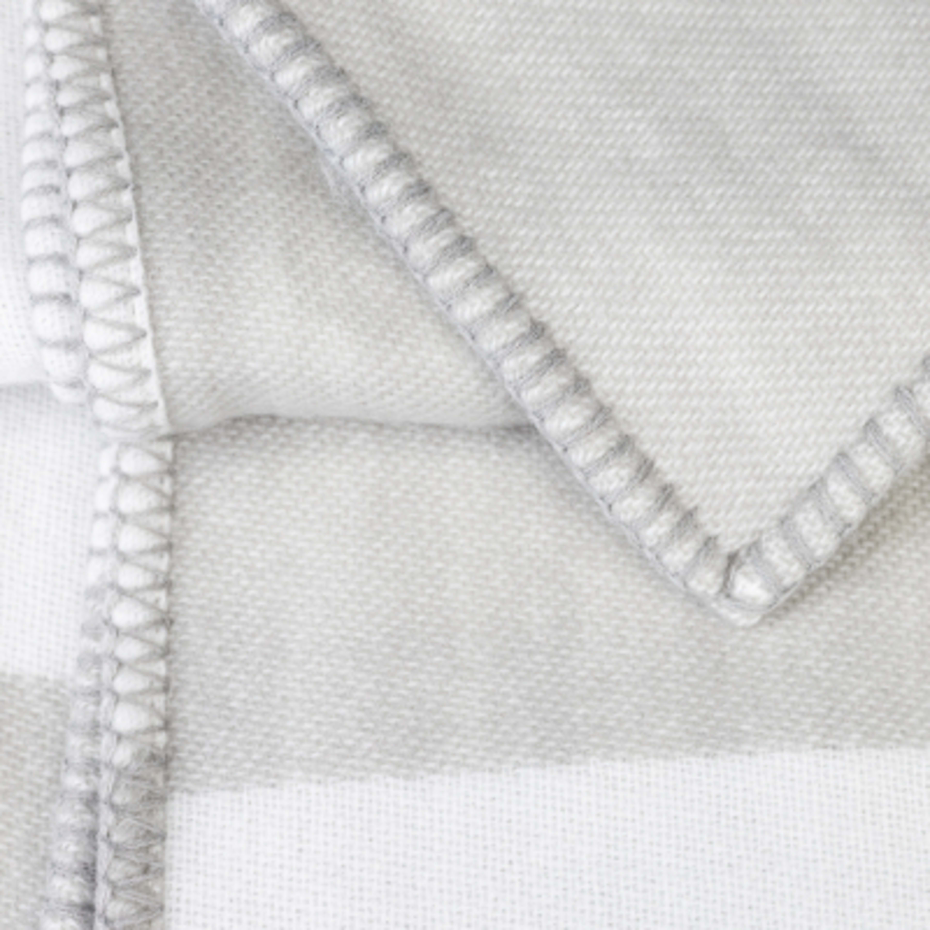 Throw Blanket Acrylic Whipstitch Reverse Pattern - 53 x 67 in - Gray/White - Detail - product view 2