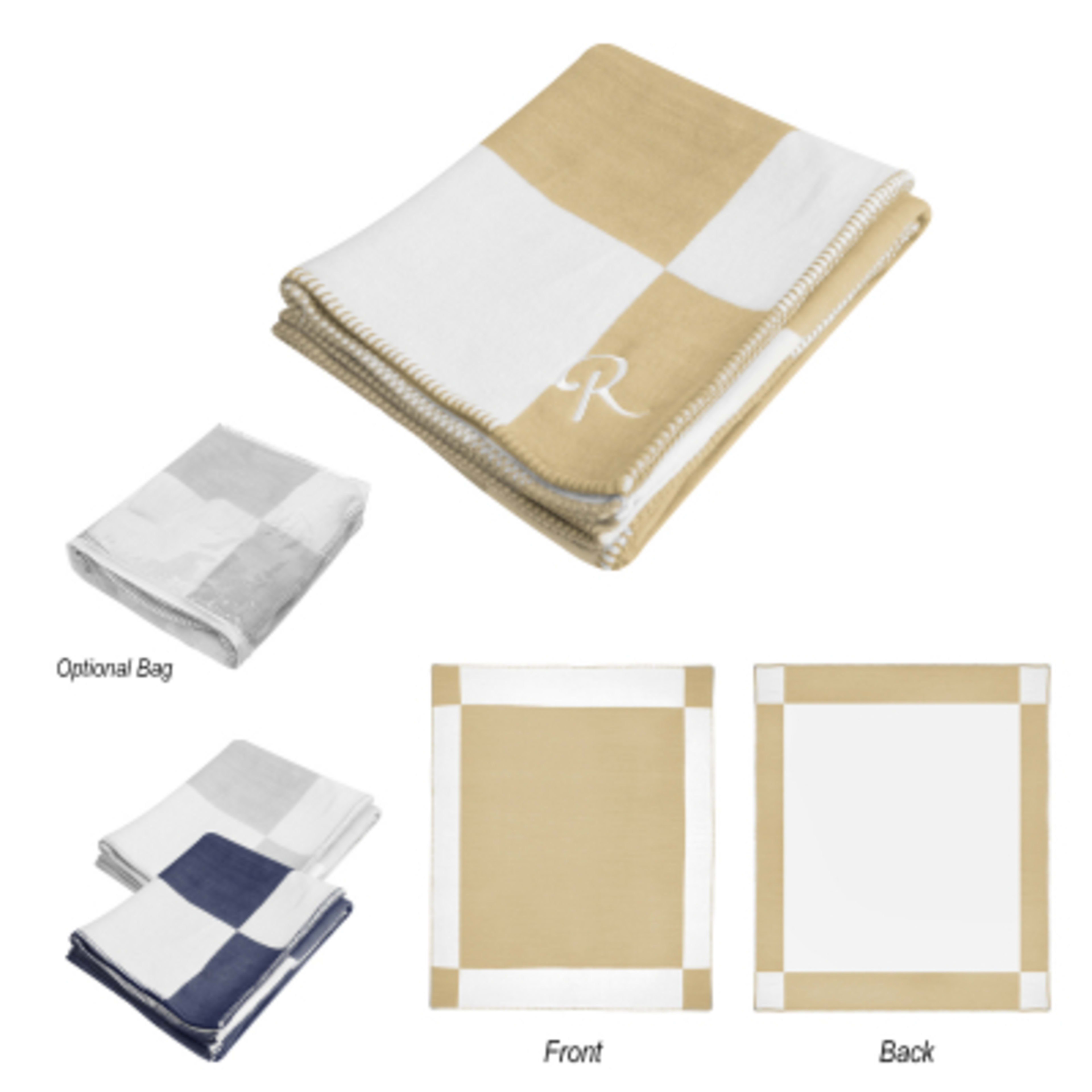 Throw Blanket Acrylic Whipstitch Reverse Pattern - 53 x 67 in - Group Shot - product view 4