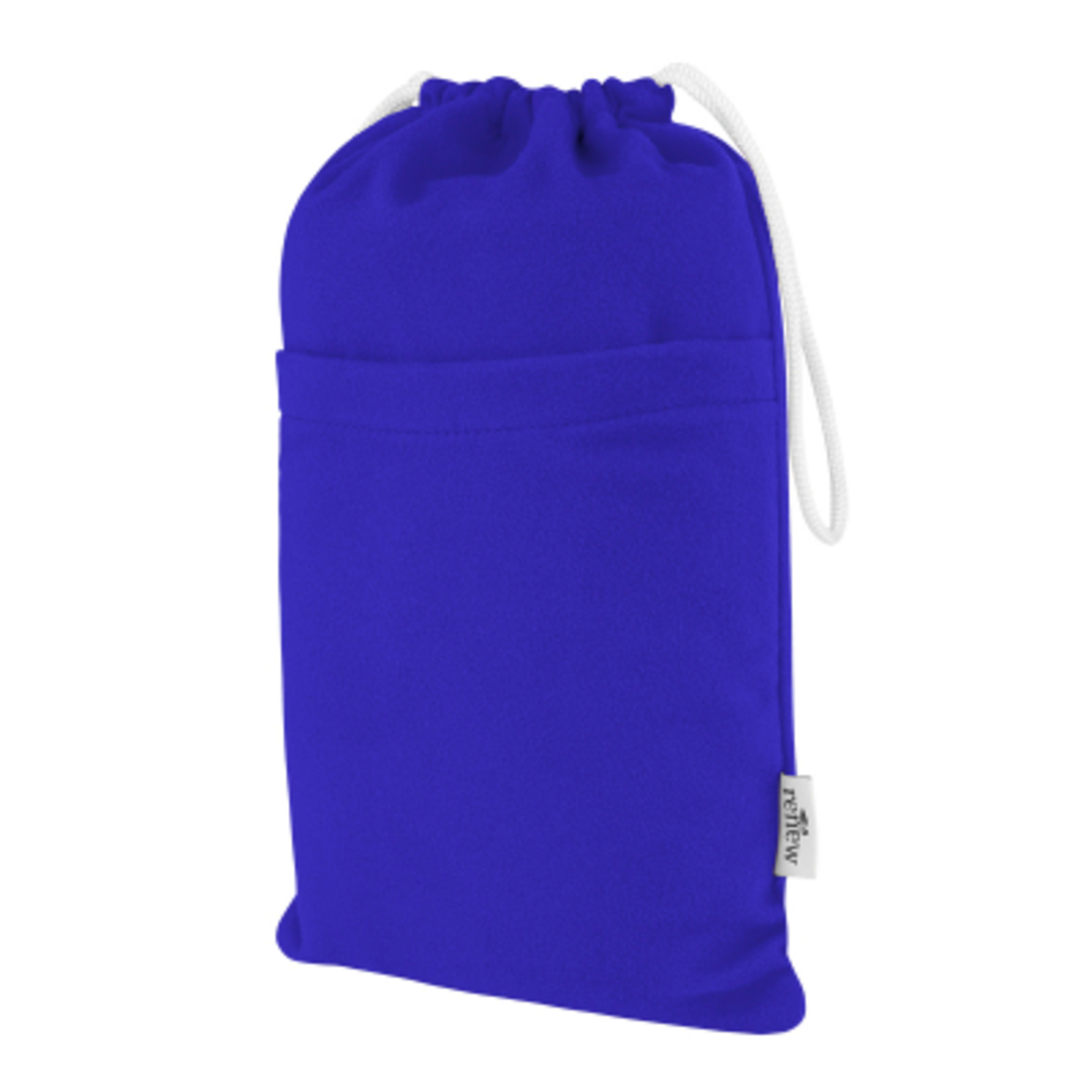 Beach Towel rPET Sand-Free Drawstring Pouch - 35 x 63 in - Blue - Pouch - product view 2