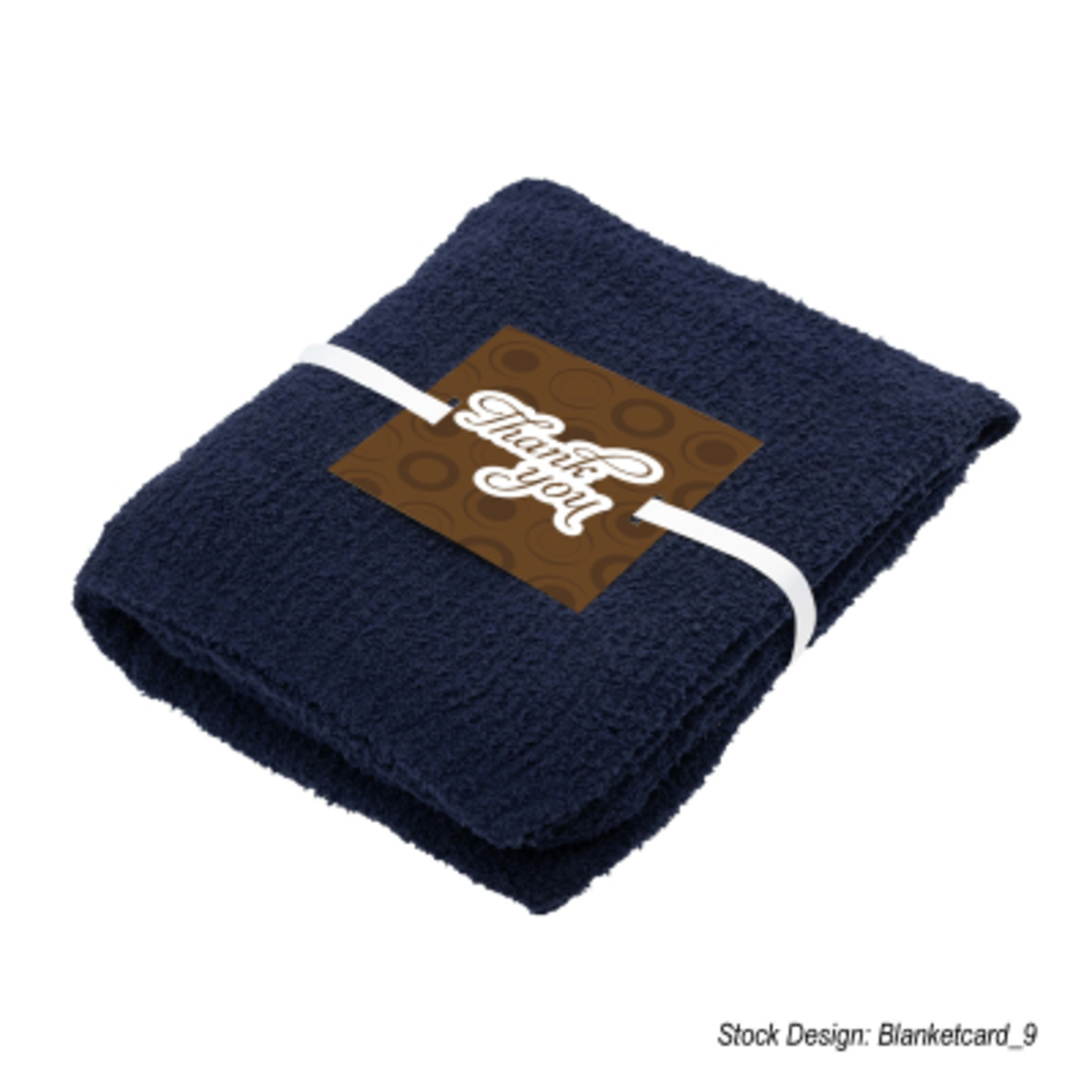 Throw Blanket Recycled Polyester Rib Knit - 50 x 60 in - Navy - Card - product view 4