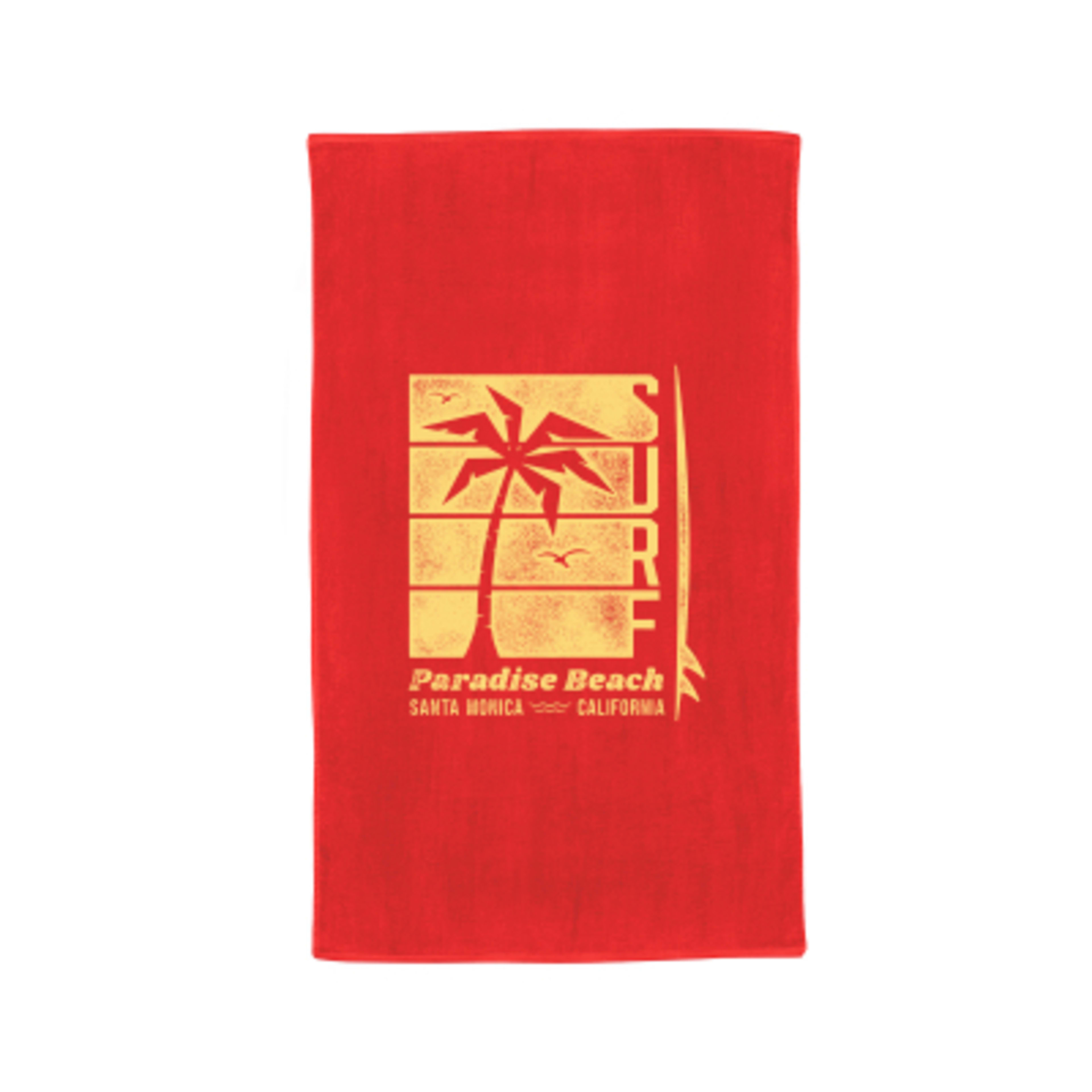 Beach Towel Cotton Mid-Weight Outdoor Activity - 35 x 60 in - Red - Silkscreen - product view 2
