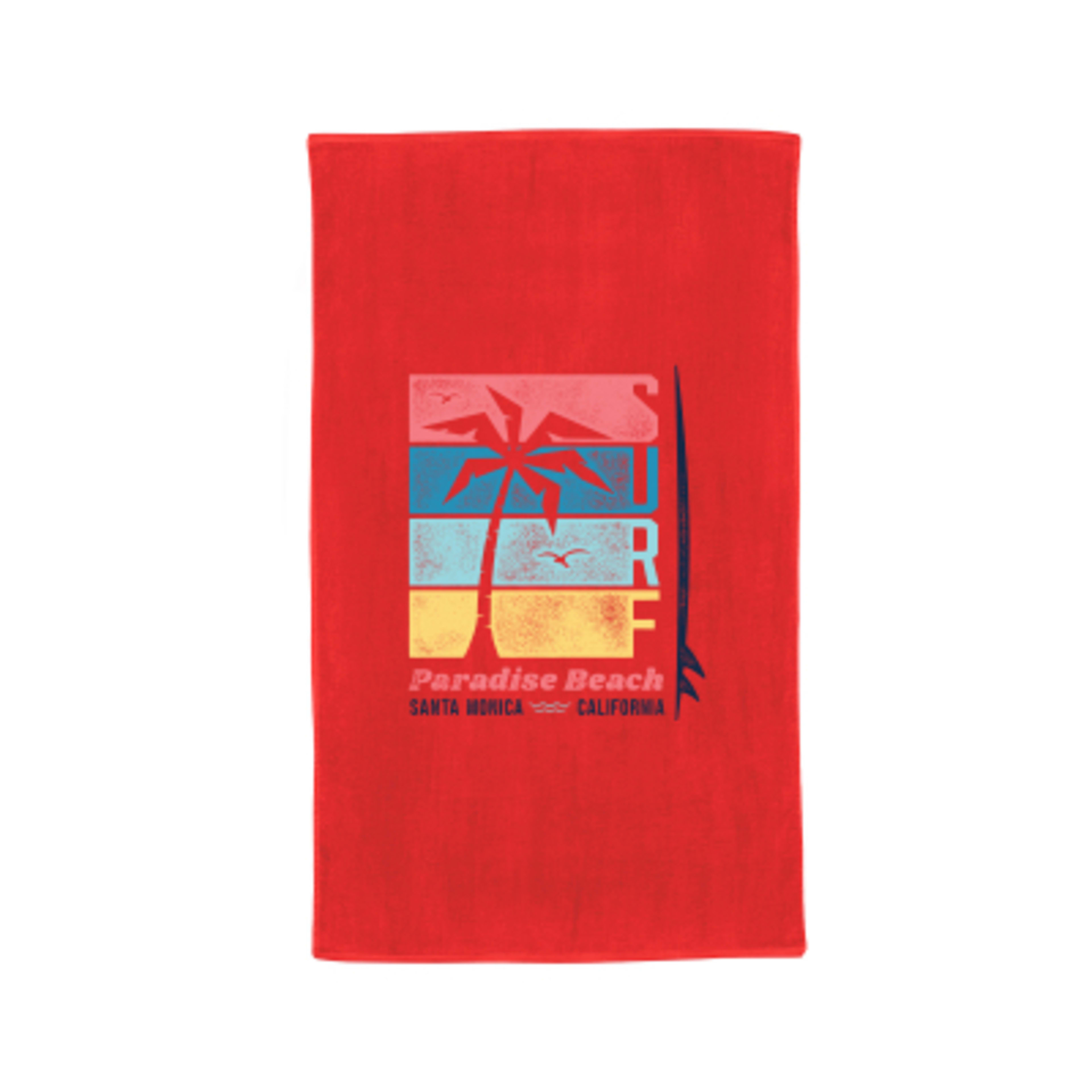 Beach Towel Cotton Mid-Weight Outdoor Activity - 35 x 60 in - Red - Colorbrite - product view 3