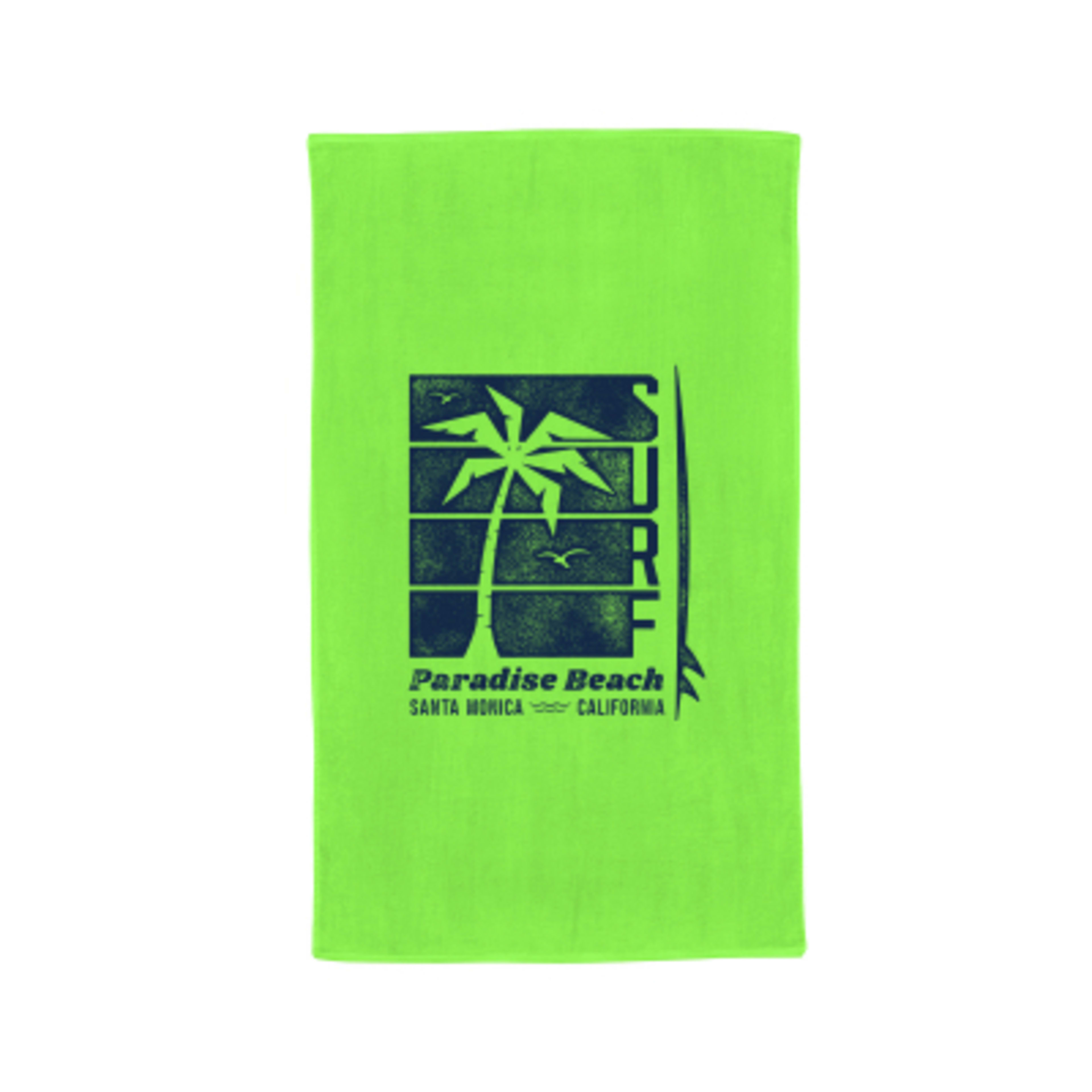Beach Towel Cotton Mid-Weight Outdoor Activity - 35 x 60 in - Lime - Silkscreen - product view 4
