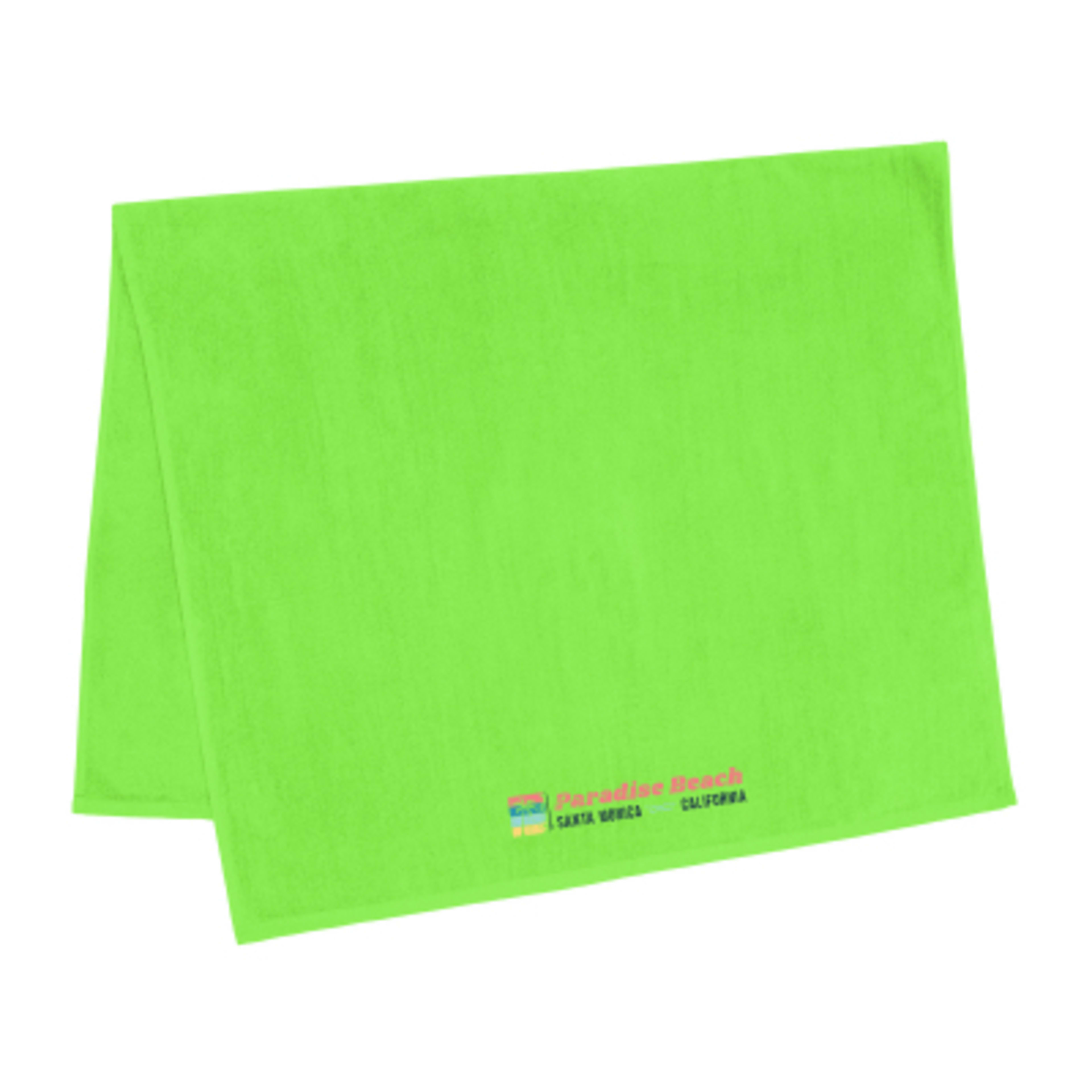 Beach Towel Cotton Mid-Weight Outdoor Activity - 35 x 60 in - Lime - Colorbrite - product view 5