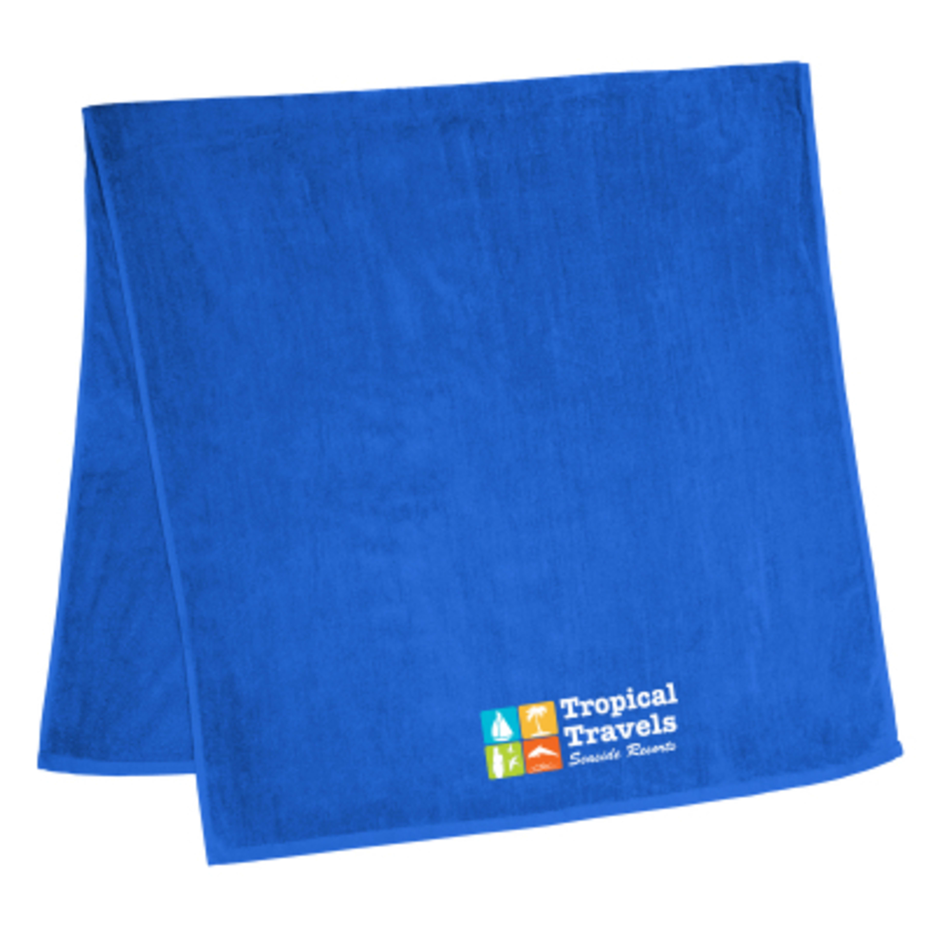 Beach Towel Cotton Heavy-Weight Outdoor Activity - 35 x 72 in - Royal - Colorbrite - product view 6