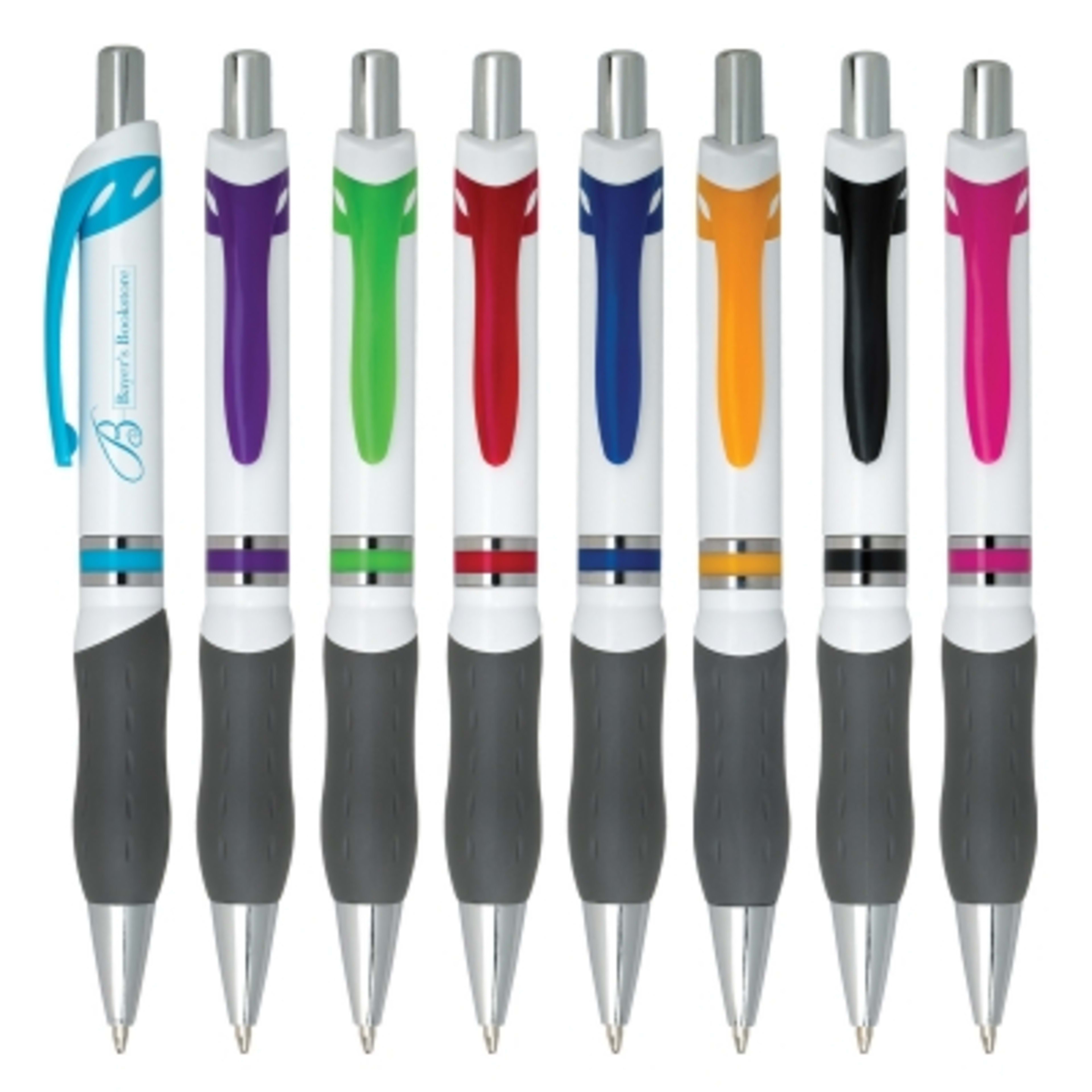 Ballpoint Pen Rubber Grip Plunger Action - 5.5 in - Group Shot - product view 2