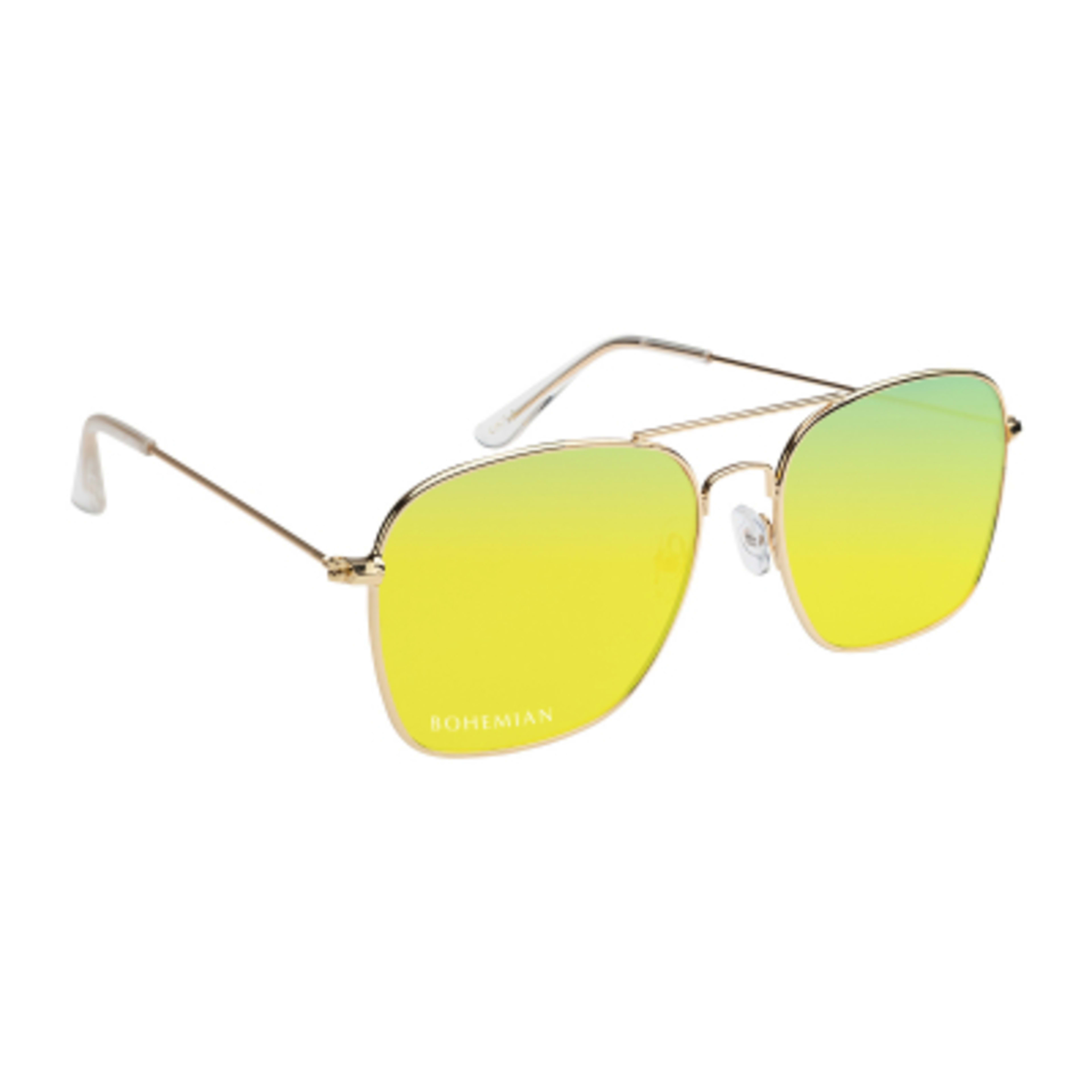Aviator Sunglasses Mirrored Lenses UV400 Protection - Gold/Yellow - Padprint - product view 1