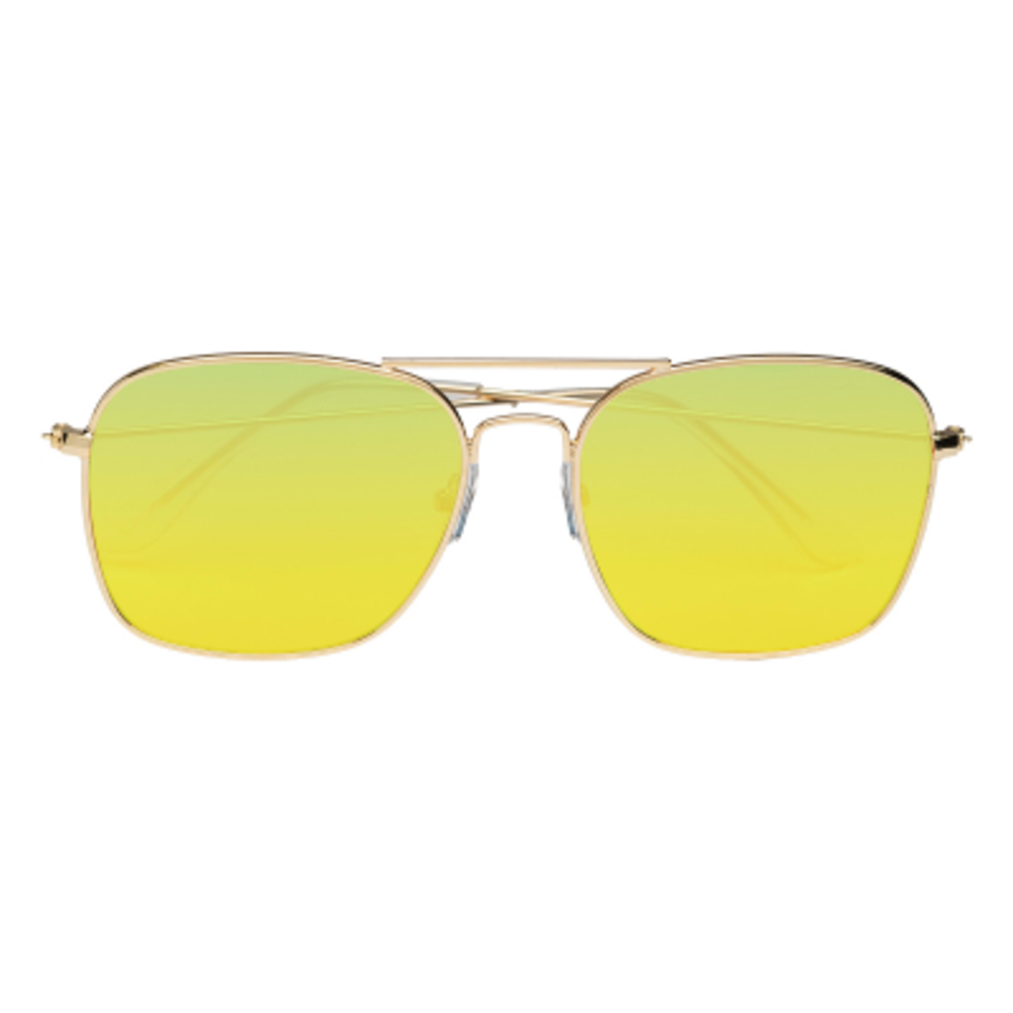 Aviator Sunglasses Mirrored Lenses UV400 Protection - Gold/Yellow - Front - product view 4