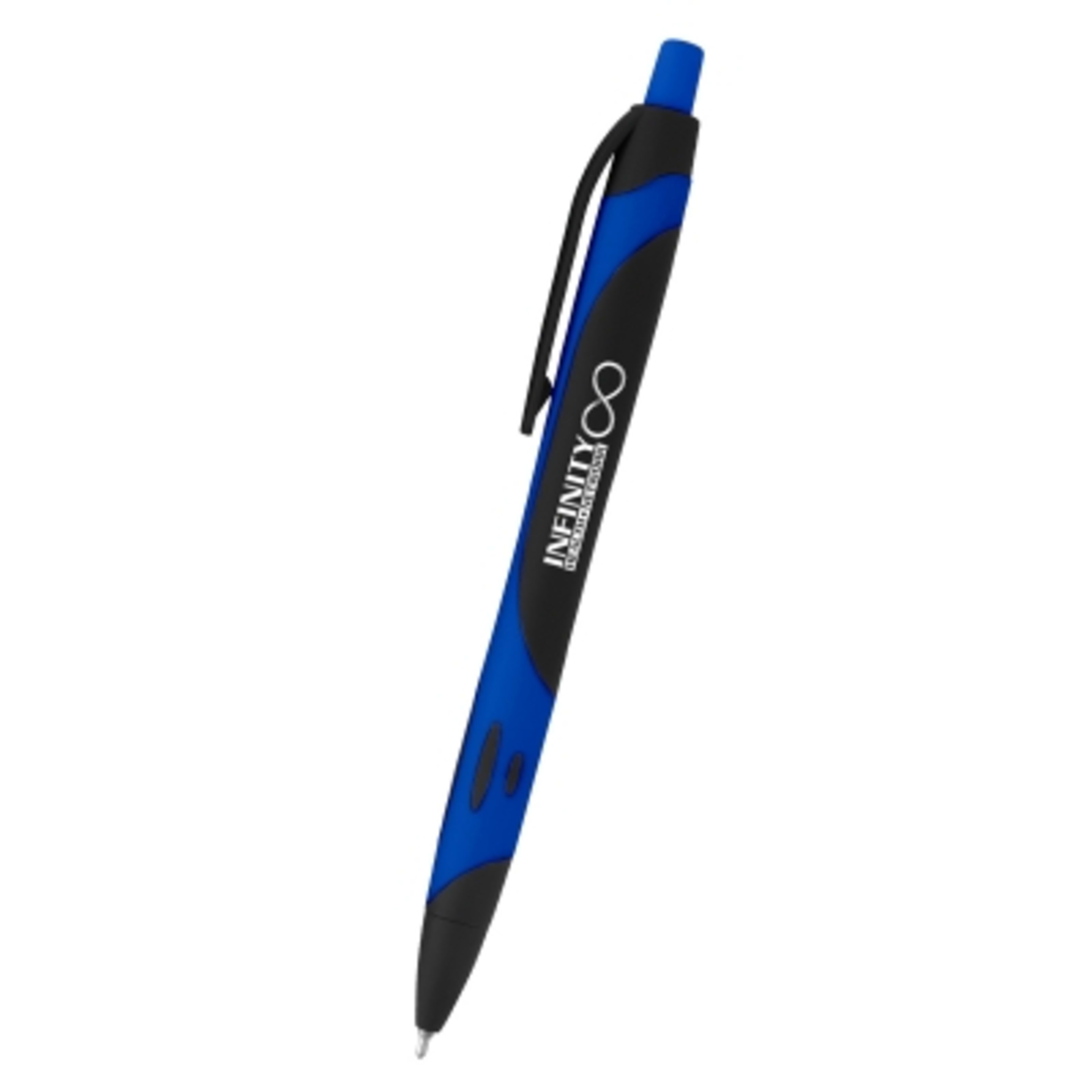 Ballpoint Pen Two-Tone Rubberized Sleek Write - 5.75 in - Black/Blue - Silkscreen - product view 1