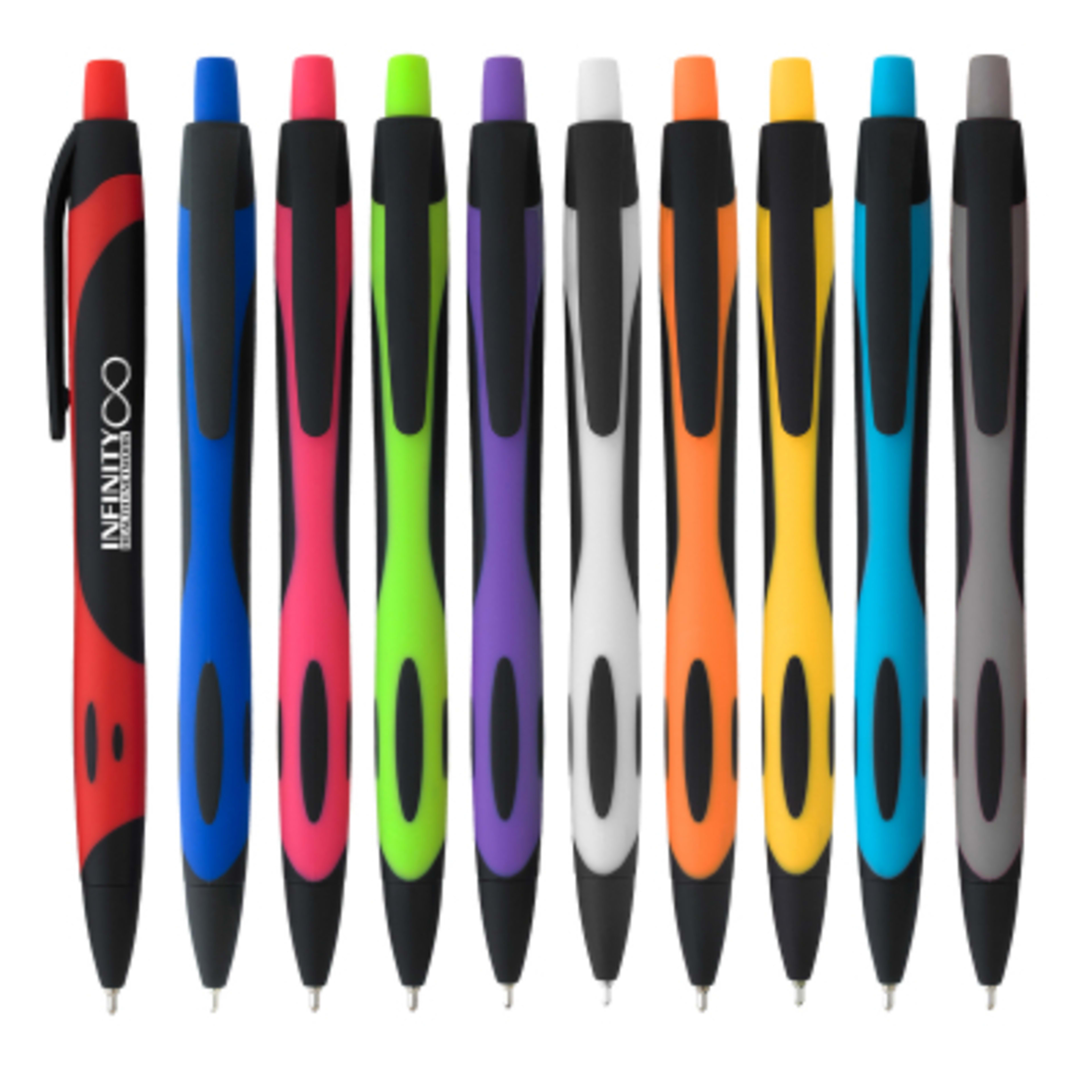 Ballpoint Pen Two-Tone Rubberized Sleek Write - 5.75 in - Group Shot - product view 2