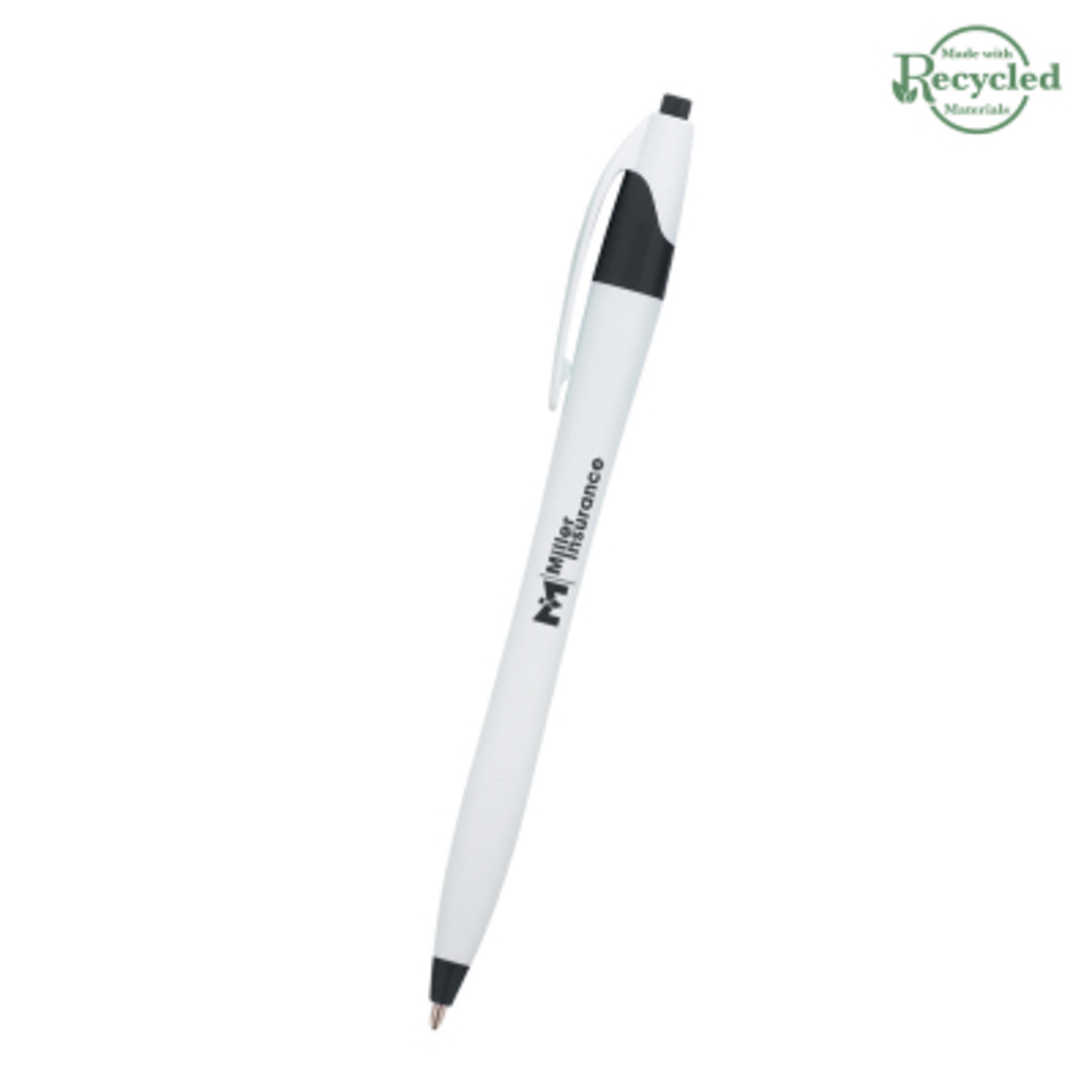 Ballpoint Pen Plunger Action Classic Design - 5.75 in - White - Silkscreen - product view 15