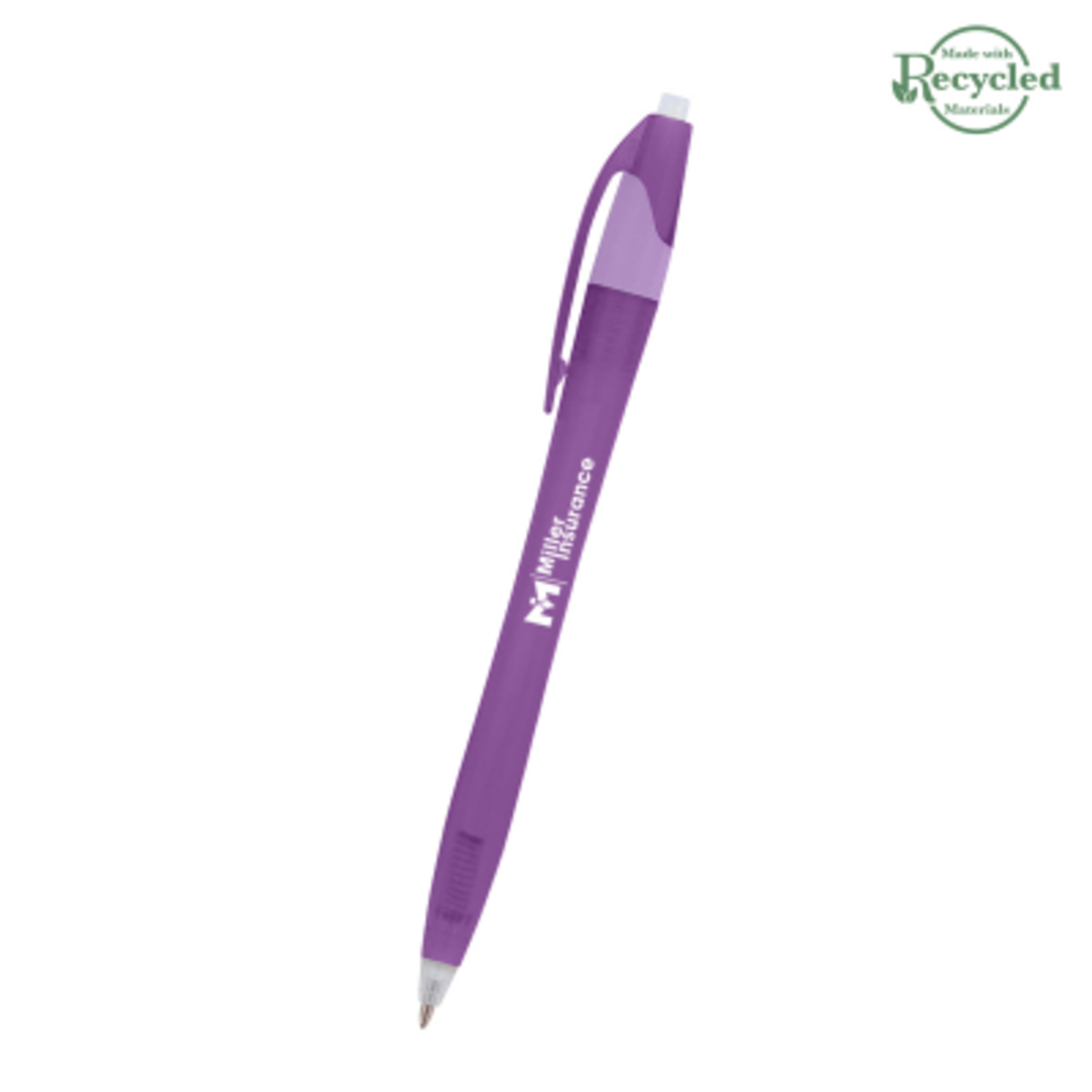 Ballpoint Pen Plunger Action Classic Design - 5.75 in - TRN/Purple - Silkscreen - product view 17