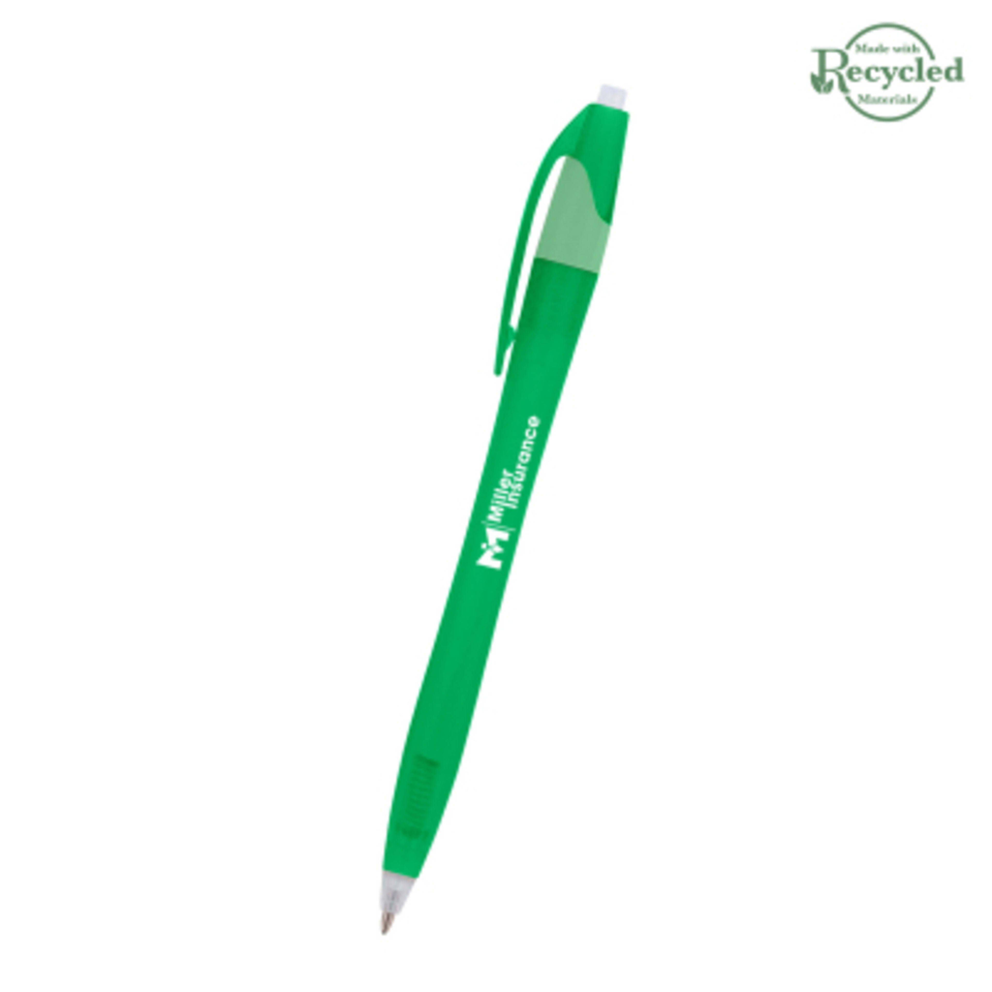 Ballpoint Pen Plunger Action Classic Design - 5.75 in - TRN/Green - Silkscreen - product view 18