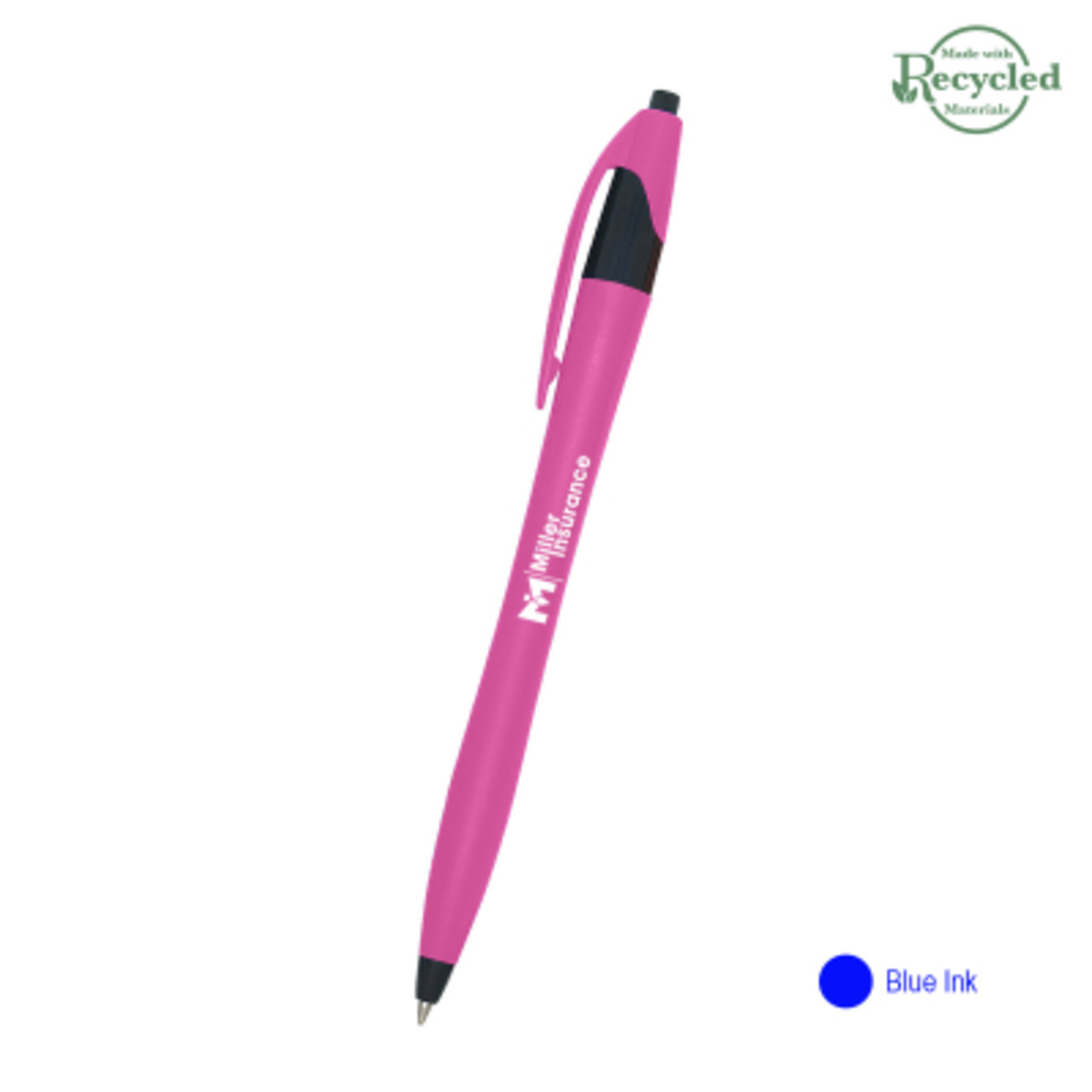 Ballpoint Pen Plunger Action Classic Design - 5.75 in - FUS/Blue - Silkscreen - product view 36