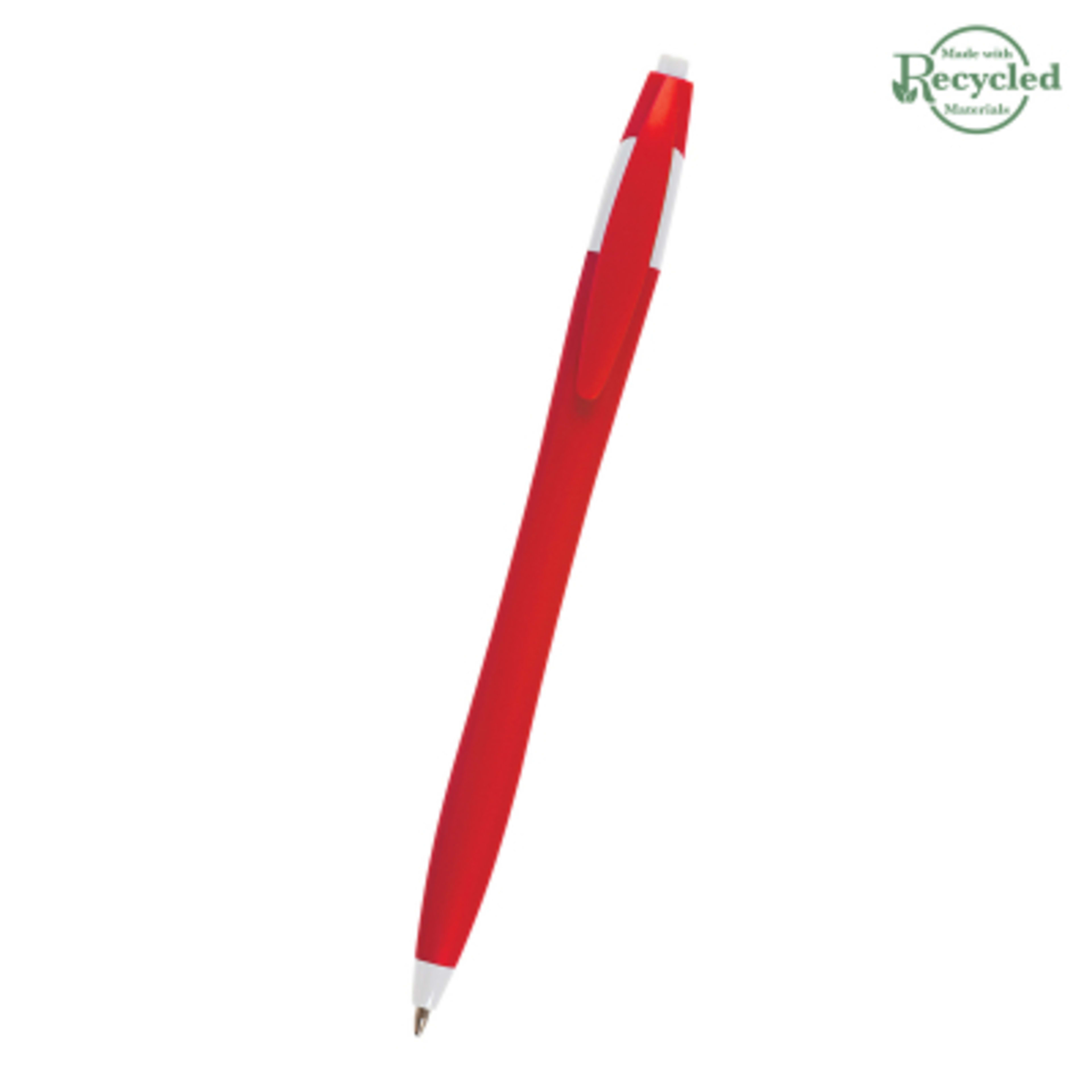 Ballpoint Pen Plunger Action Classic Design - 5.75 in - Red/White - Front - product view 49
