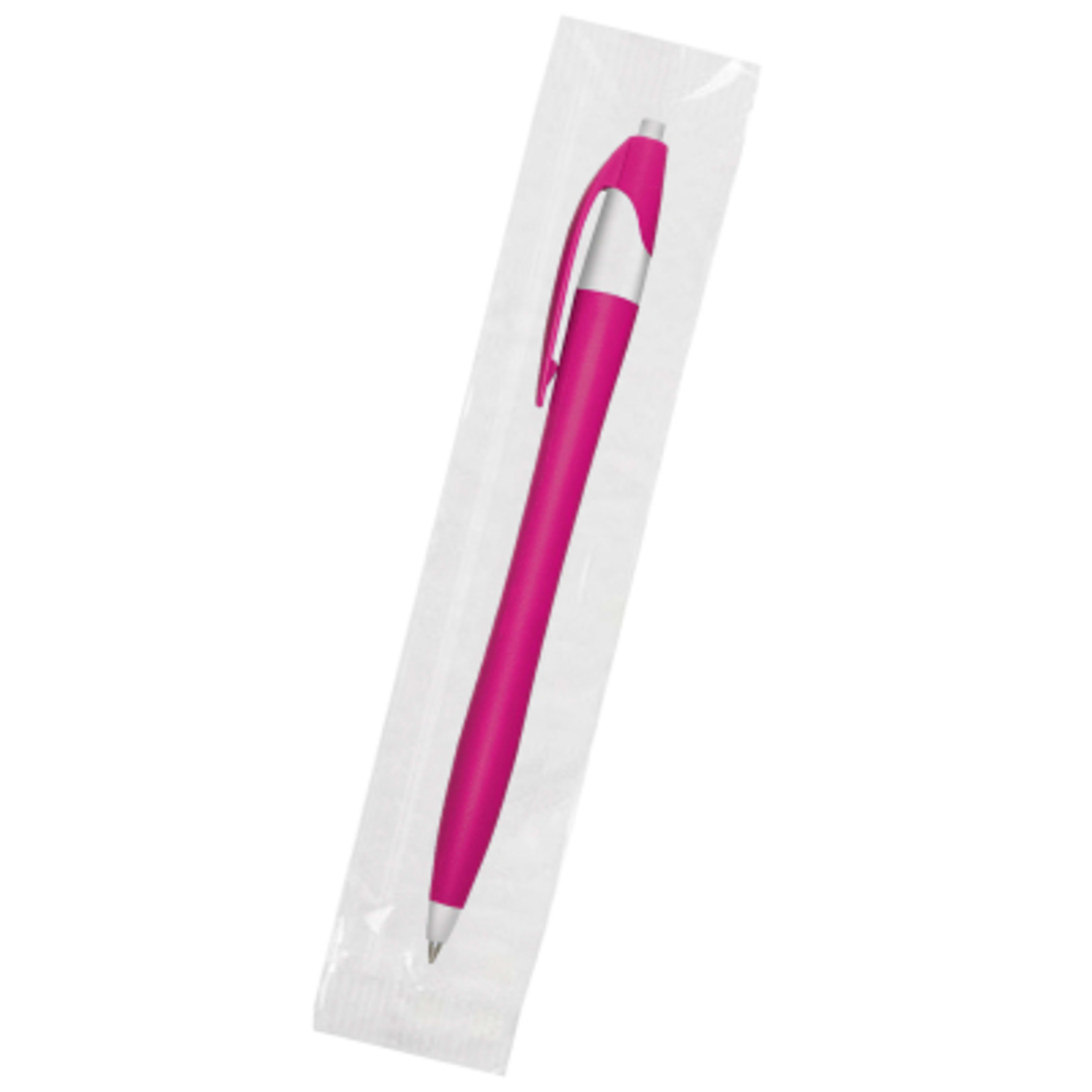 Ballpoint Pen Plunger Action Classic Design - 5.75 in - MAG/White - Cellobag - product view 50
